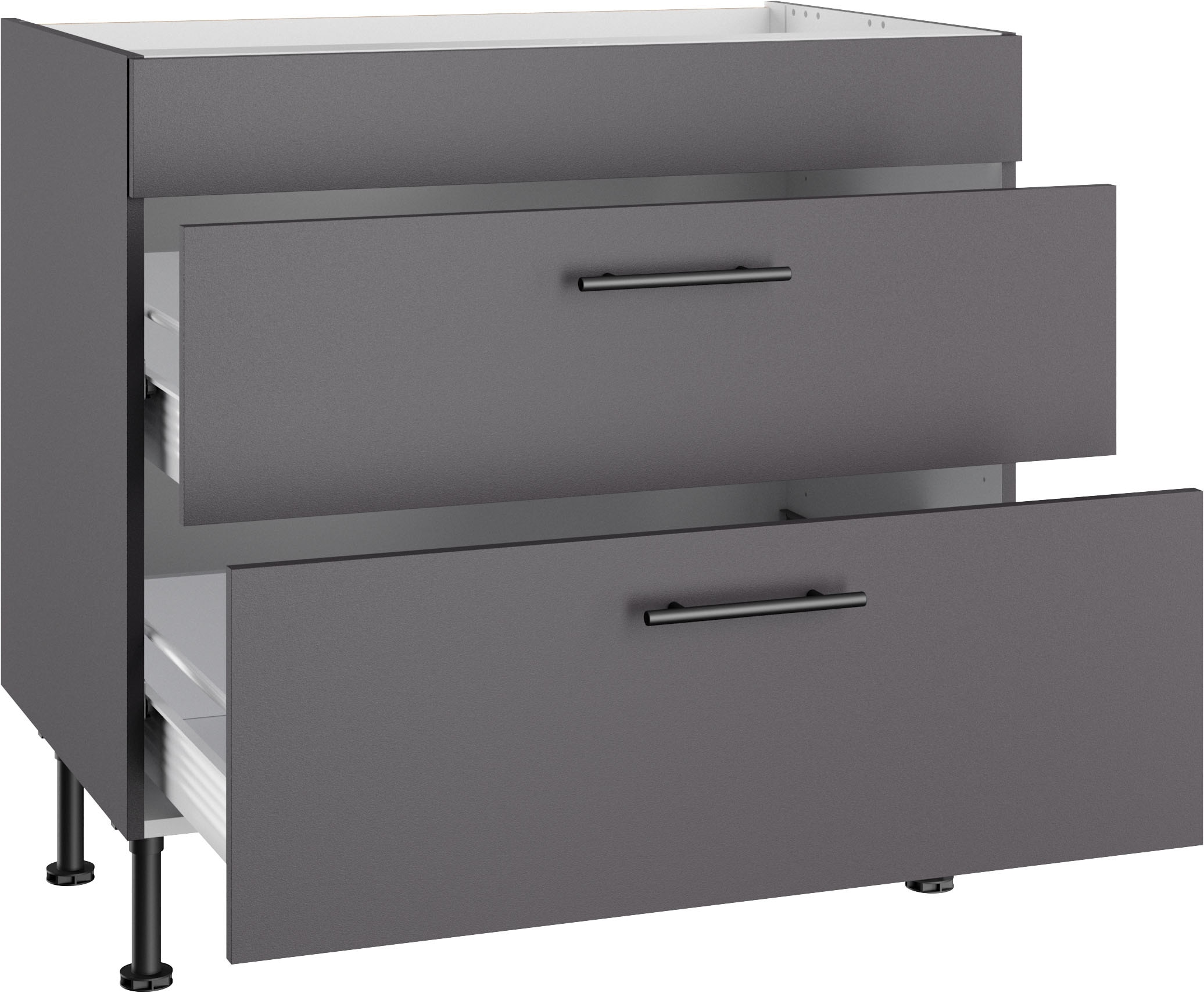 OPTIFIT Armoire d'encastrement pour table de cuisson »Fiona« Breite 90 cm, mit 2 Auszügen und höhenverstellbaren Stellfüssen
