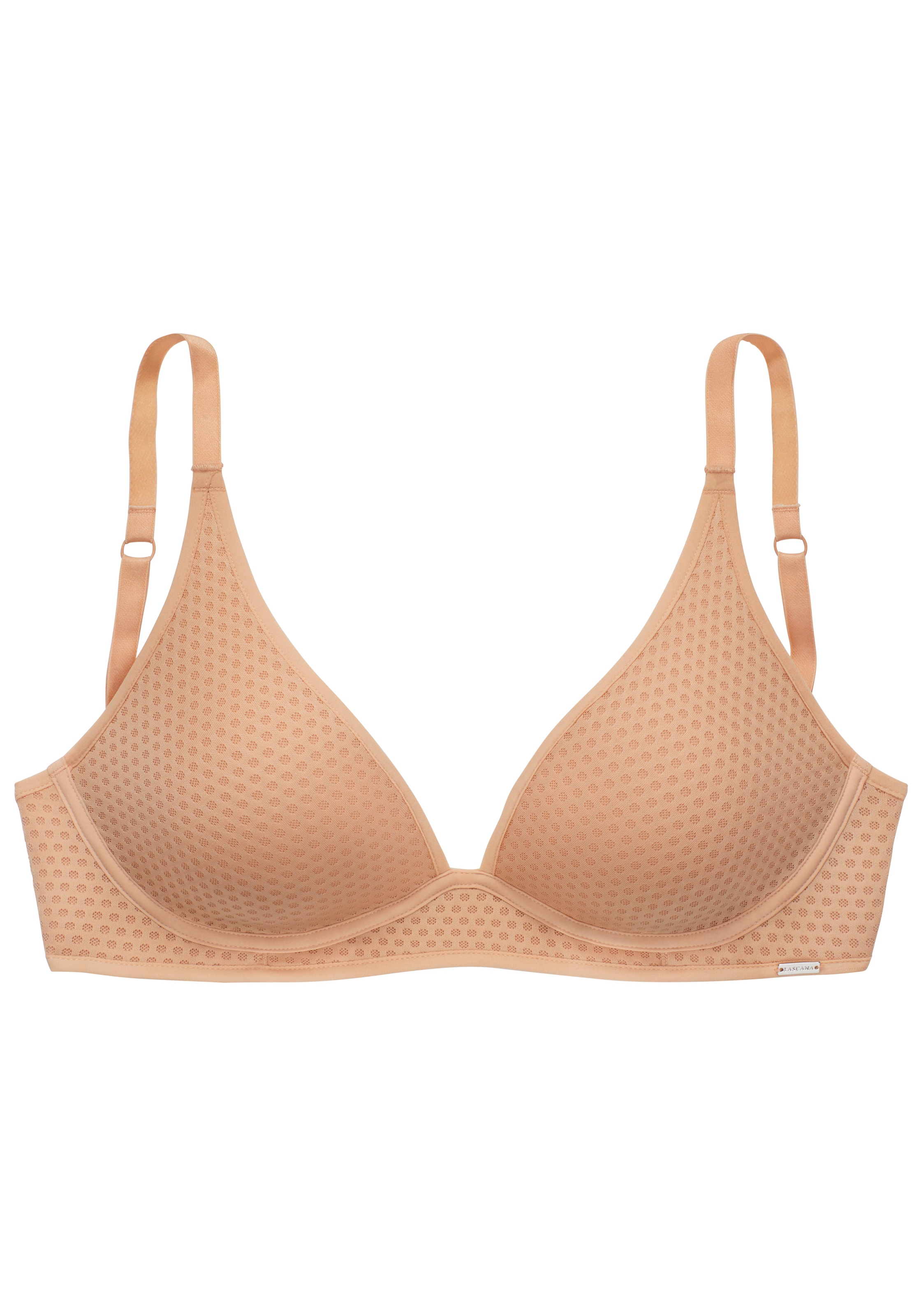LASCANA Bralette-BH, ohne Bügel mit Cups aus gemustertem Spacer-Material, Basic