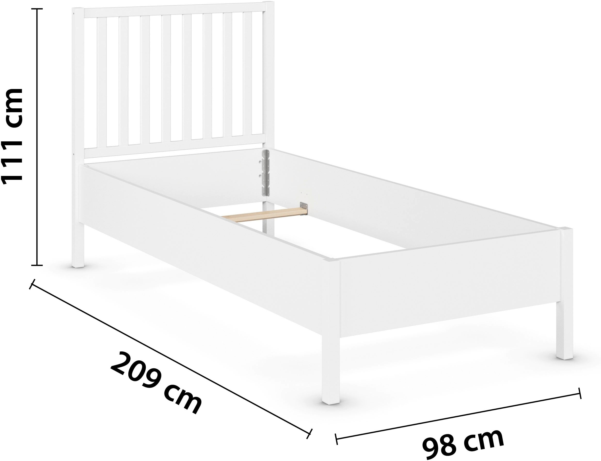 GOODproduct Bettgestell »Schlafzimmermöbel Möbel Landhaus Einzelbett Doppelbett Stauraum YLVA« Breite 90x200 cm oder 140x200 cm,  mit Sprossenkopfteil im Landhausstil MADE IN GERMANY