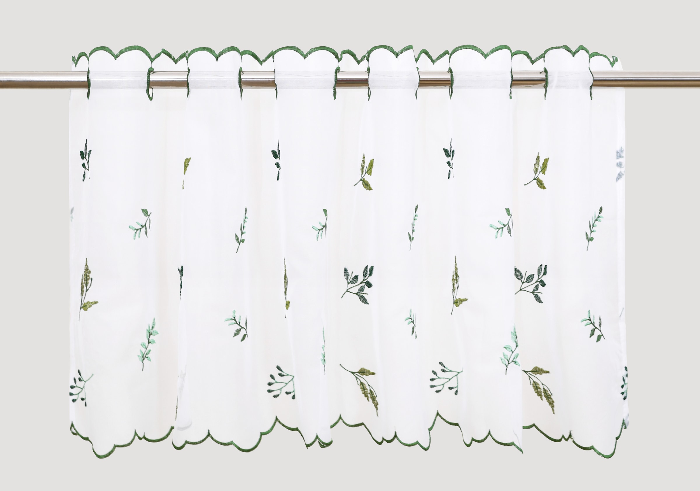 my home Rideau à vitres »Alphonse« Orifices de passage 1 cuis tlg. Bestickt, floral, gemustert, schöne Haptik