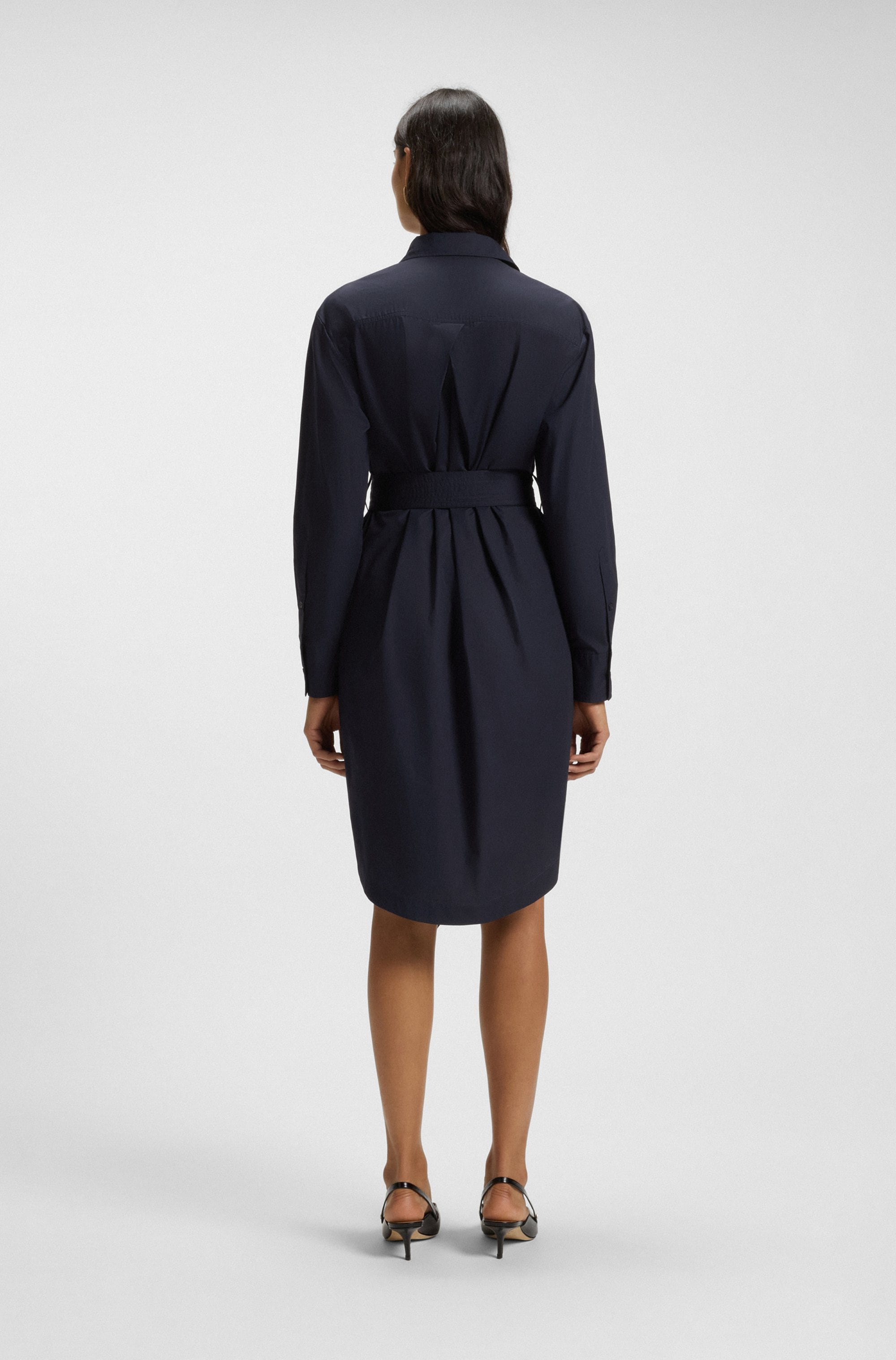BOSS ORANGE Hemdblusenkleid »Delegant Premium Damenmode«, mit Gürtel mit D-Ring-Schliesse