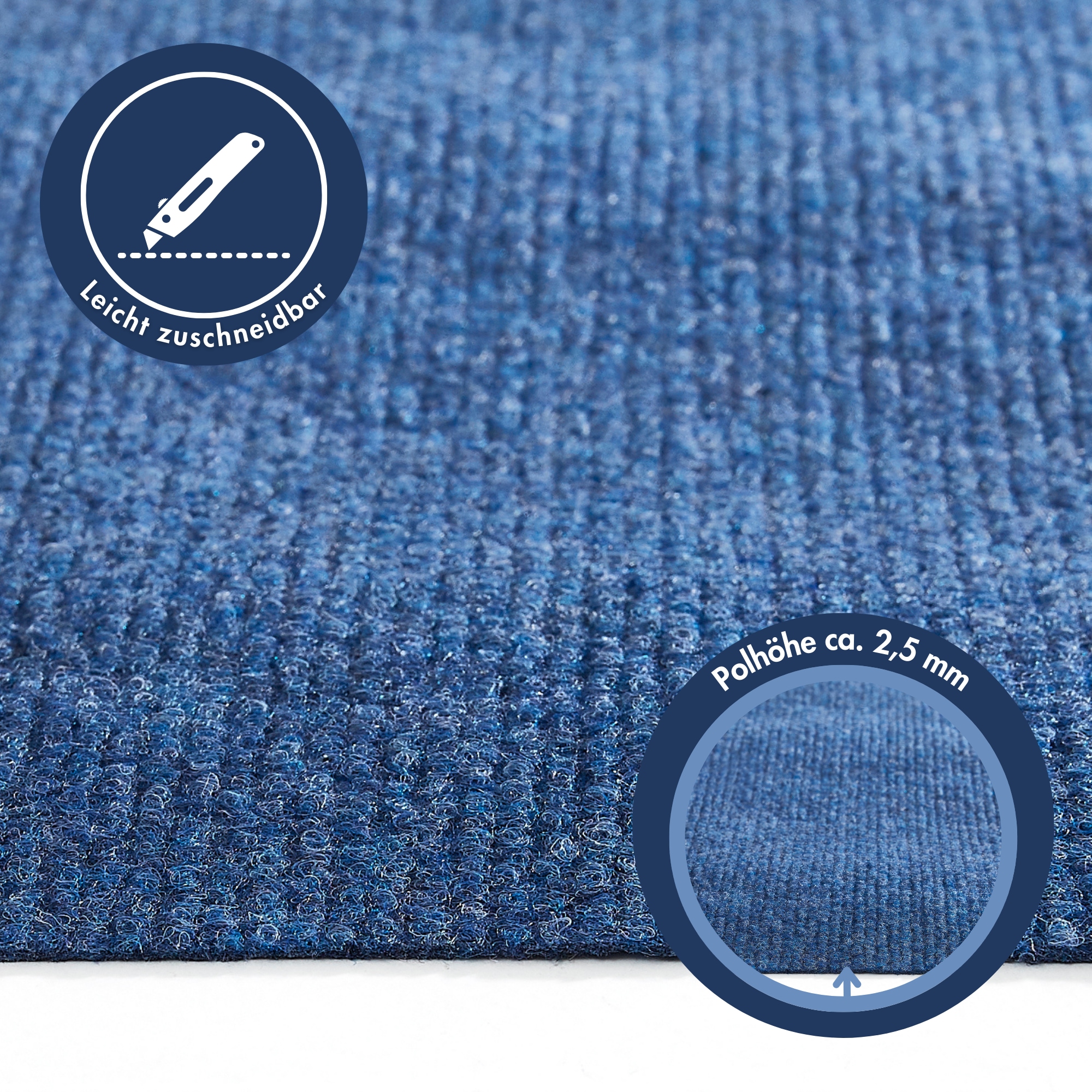 Andiamo Teppichboden "Milo, Nadelfilz, Gesamthöhe 2,5 mm, Made in Belgium" rechteckig Uni Farben, Breite 100 cm oder 200 cm, Wohnzimmer, strapazierfähig