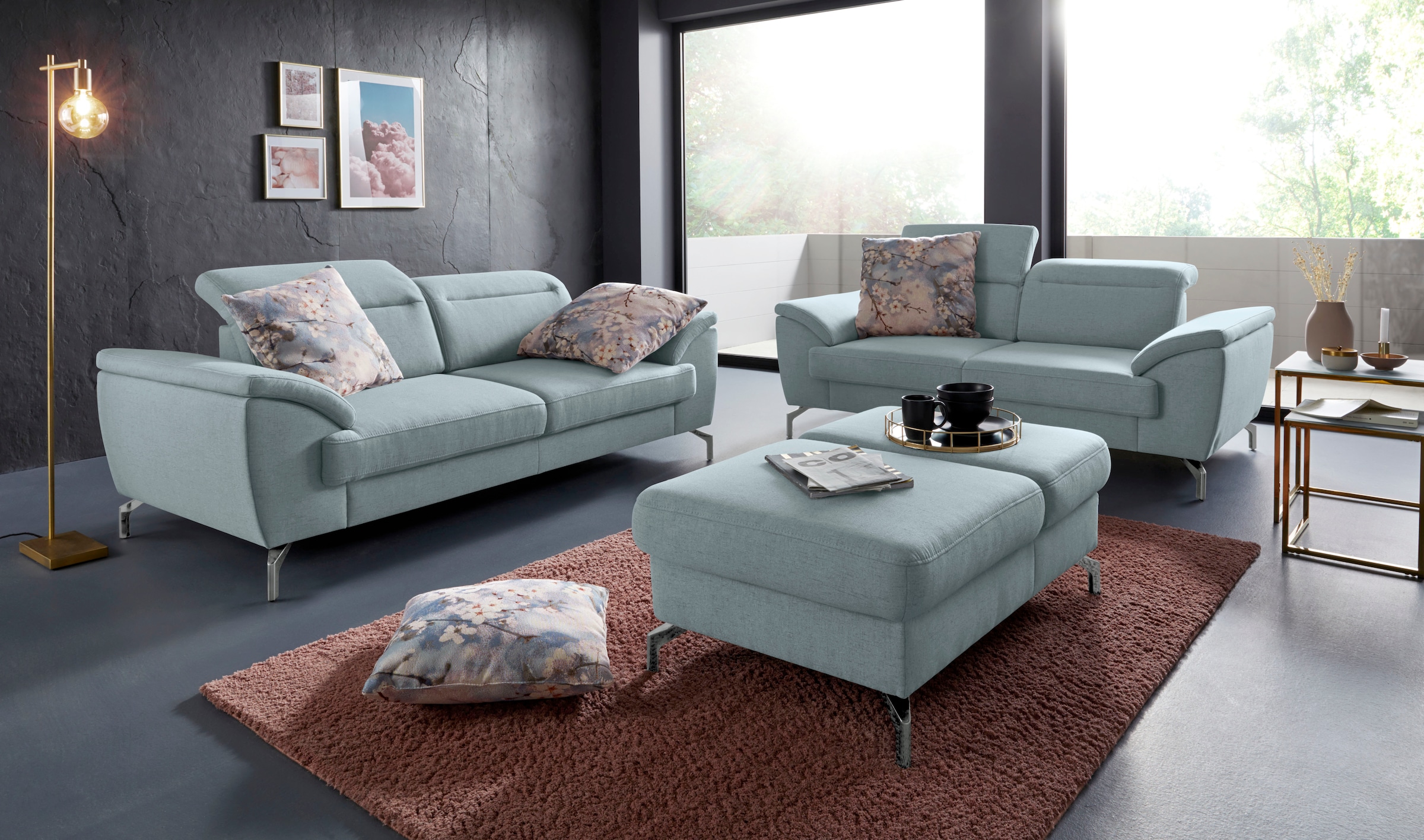 sit&more Hocker »Percy« Fusshöhe 15cm, mit Klappfunktion, wahlweise in 2 Fussfarben