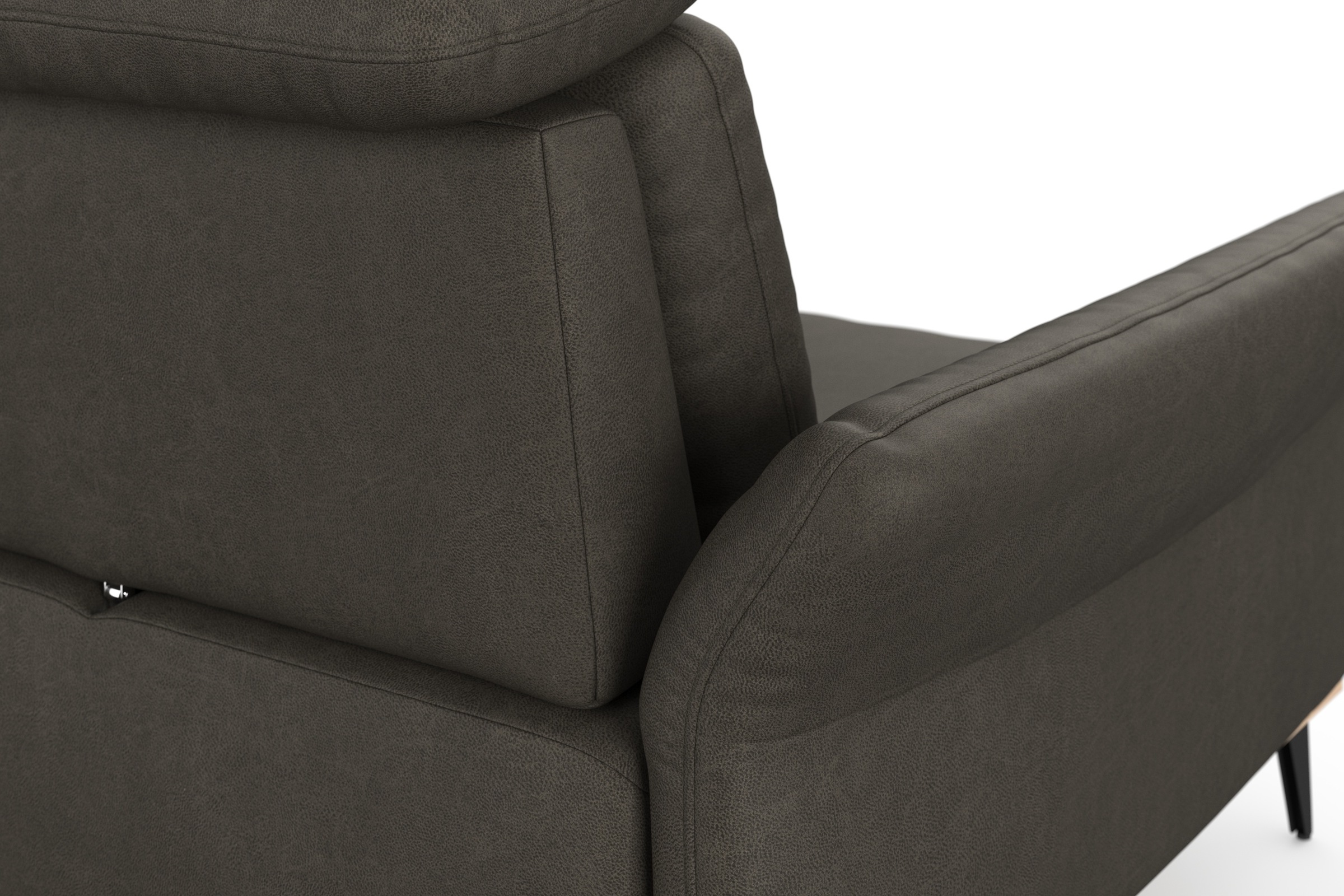 Places of Style Ecksofa »Fjord L-Form«, massiv, wahlweise mit Armlehnfunktion, Kopf- Sitztiefenverstellung