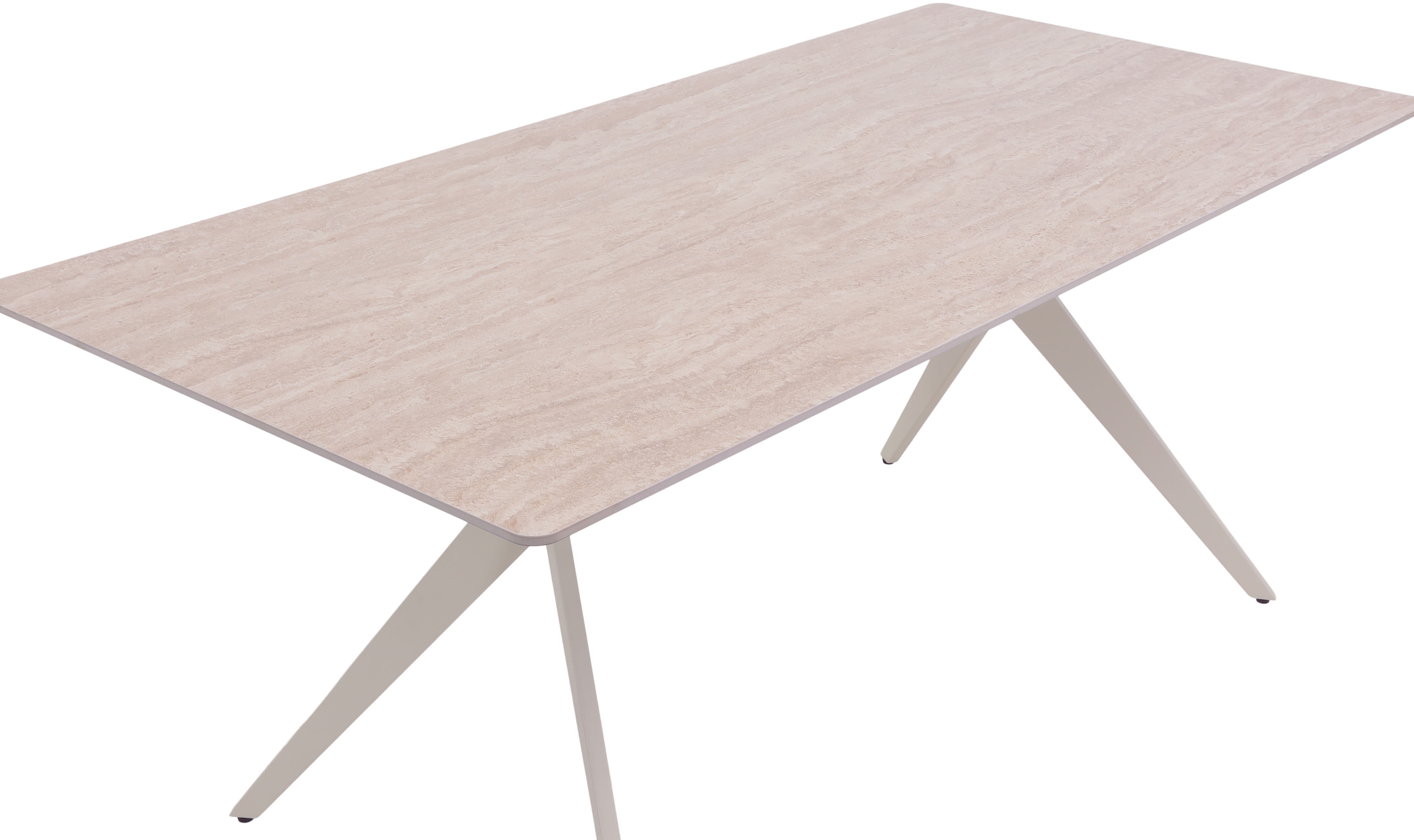 HELA Table de salle à manger »PACCINO« 1 cuis tlg. Sintered Stone, Marmoroptik, Platte fest (1 cm), Metallgestell konisch