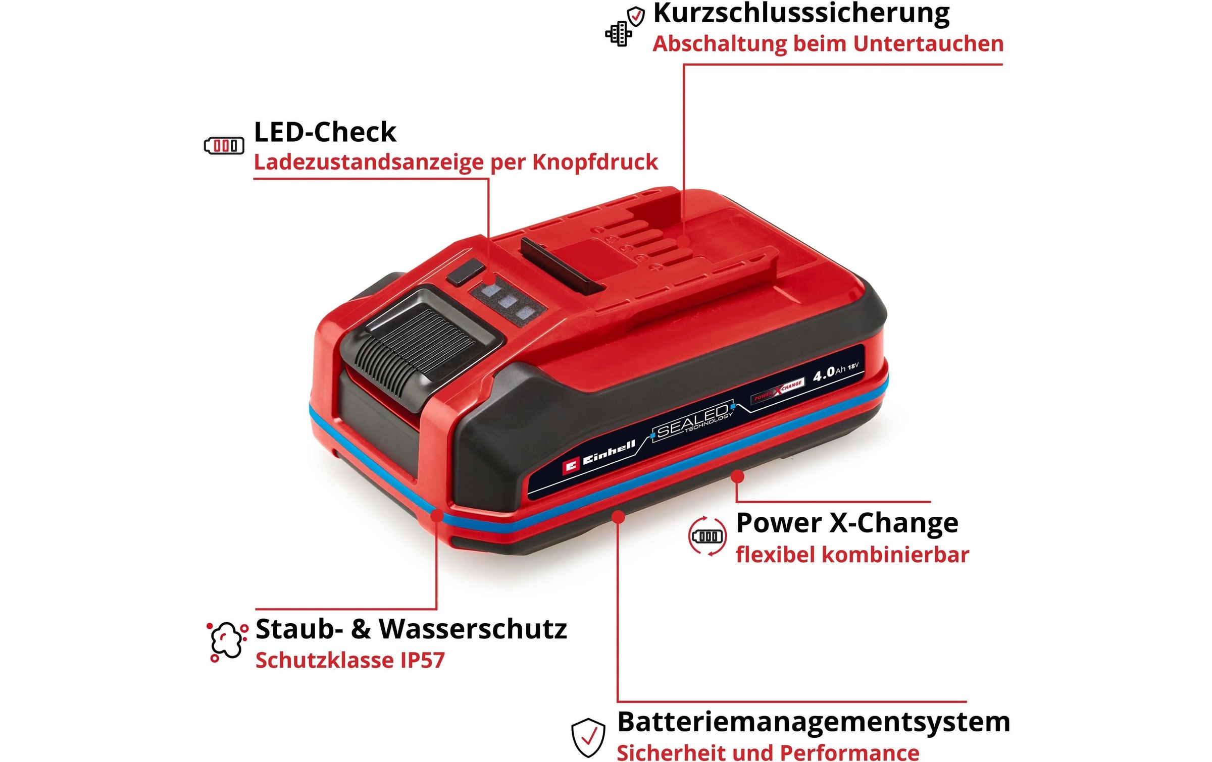 Einhell Akku »18 V 4.0Ah SEALED PXC Plus«, 18,0 V