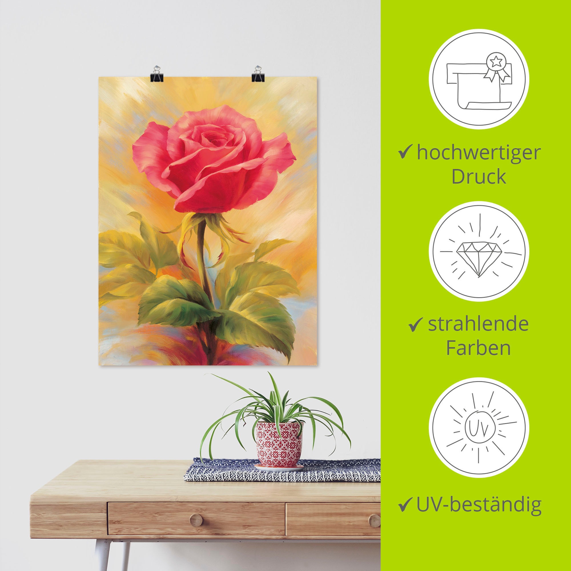 Artland Wandbild »Kleine Rosen II«, Blumenbilder, (1 St.), als Alubild,  Leinwandbild, Wandaufkleber oder Poster in versch. Grössen günstig kaufen