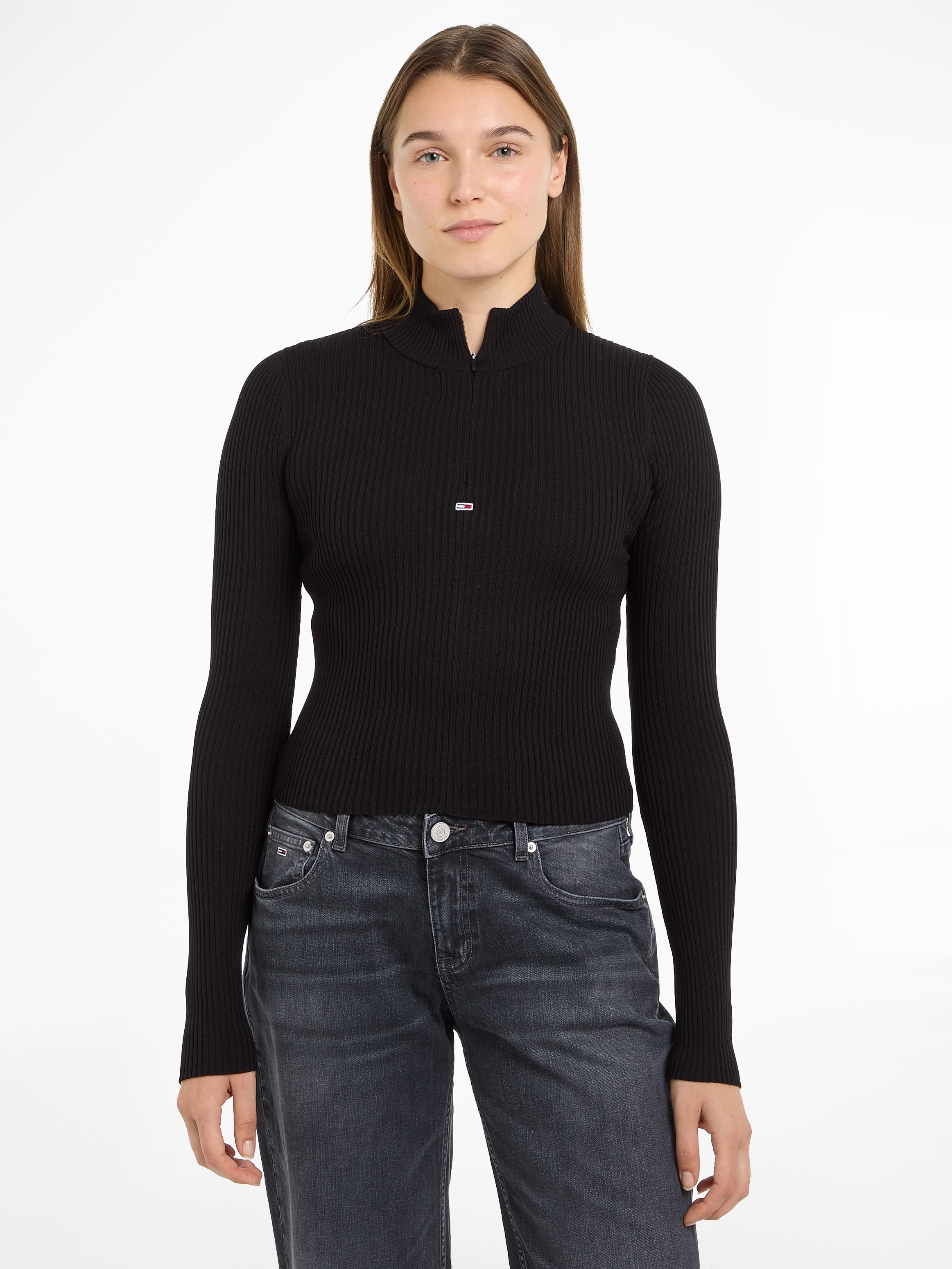 Troyer »TJW 1/4 ZIP TECHNICAL RIB«, mit kurzem Reissverschluss