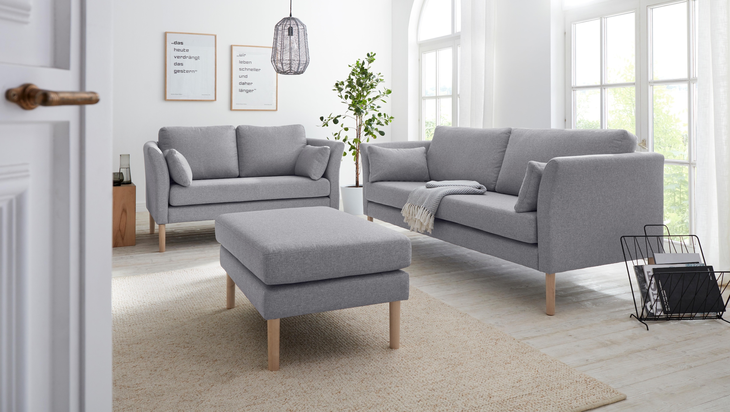 andas 2-Sitzer »Grenzda« Füsse aus Massivholz, Breite 152 cm