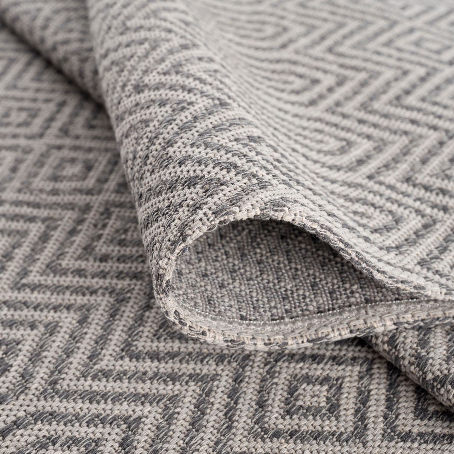 Carpet City Teppich »Cotton«, rechteckig, Pflegeleicht Baumwolle, bequem kaufen 100% Flachgewebe, Rauten-Optik