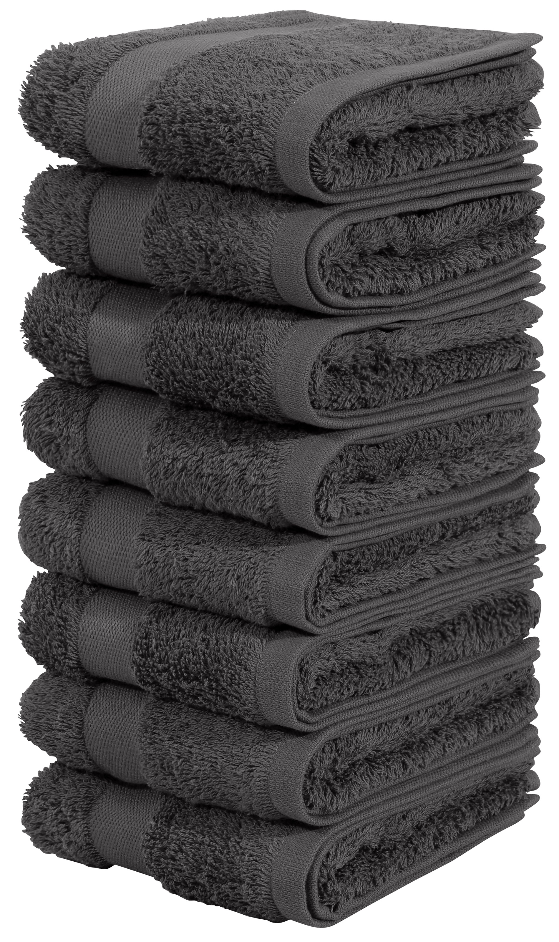 Image of GOODproduct Gästehandtücher "Vanessa, 8 Gästehandtücher, 30x50cm, in Standard- und Premium-Qualität" Handtücher mit Bordüre, 100% Baumwolle, einfarbig, weich