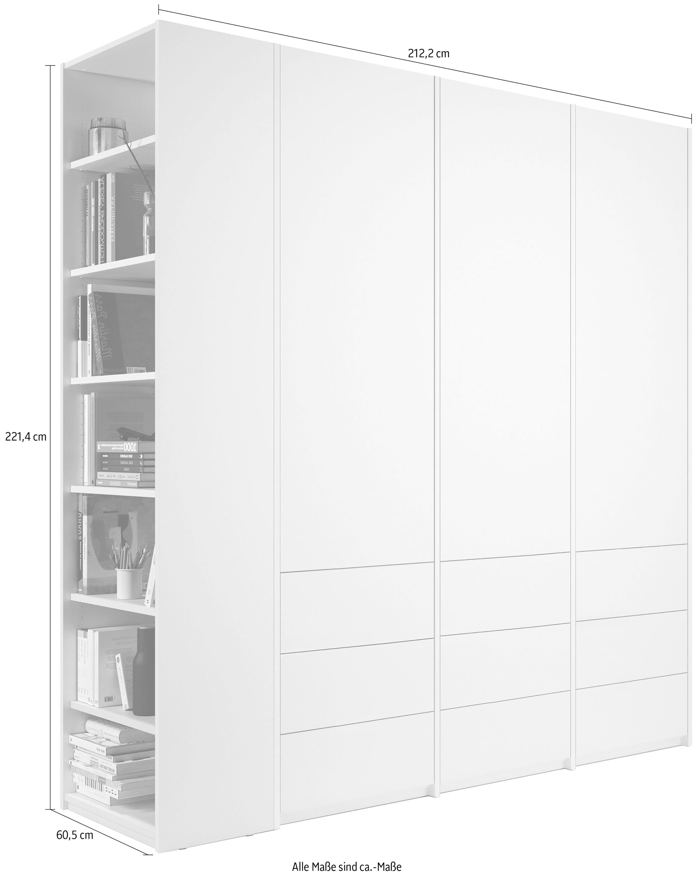 Müller SMALL LIVING Drehtürenschrank »Modular Plus Variante 6«, inklusive 9 geräumigen Schubladen