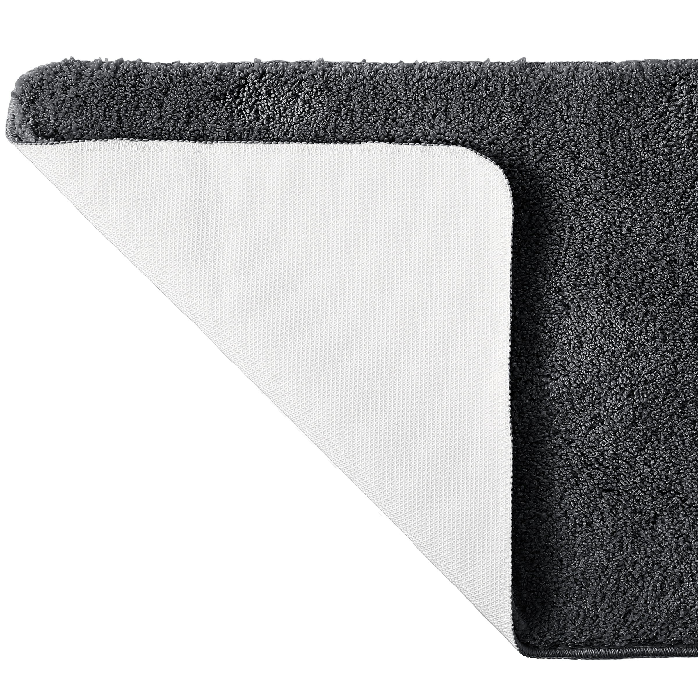 my home Badematte »Inga, Badezimmer Teppich, Badvorleger«, rutschhemmend beschichtet, schnell trocknend-strapazierfähig-fussbodenheizungsgeeignet, Badteppich, unifarben, weich, als halbrund und rechteckig erhältlich