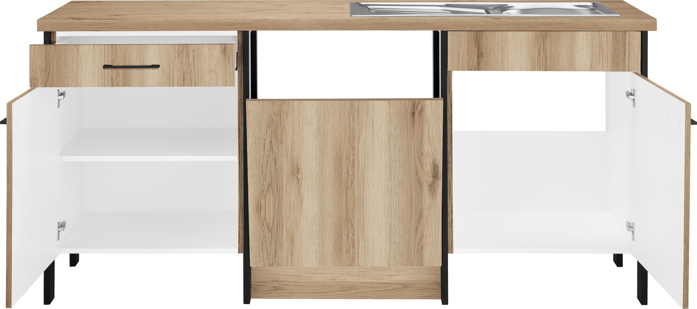 OPTIFIT Spülenschrank »Tokio«, 192 cm breit, mit Stahlgestell, mit Vollauszug