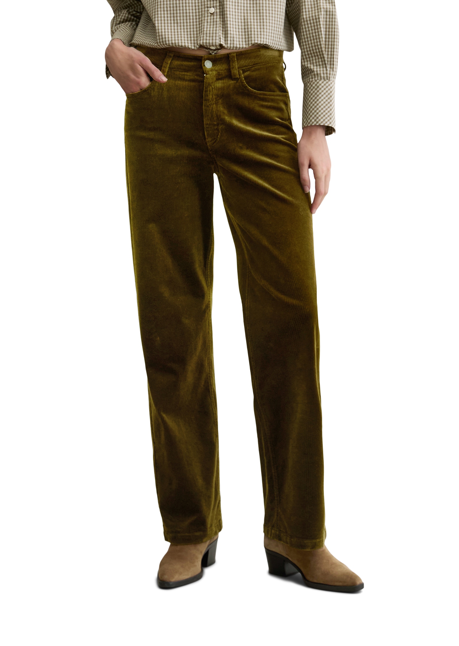 Image of Marc OPolo DENIM Cordhose "Tomma Wide" mit Rippstruktur, aus Bio-Baumwoll-Mix, weites, gerades Bein