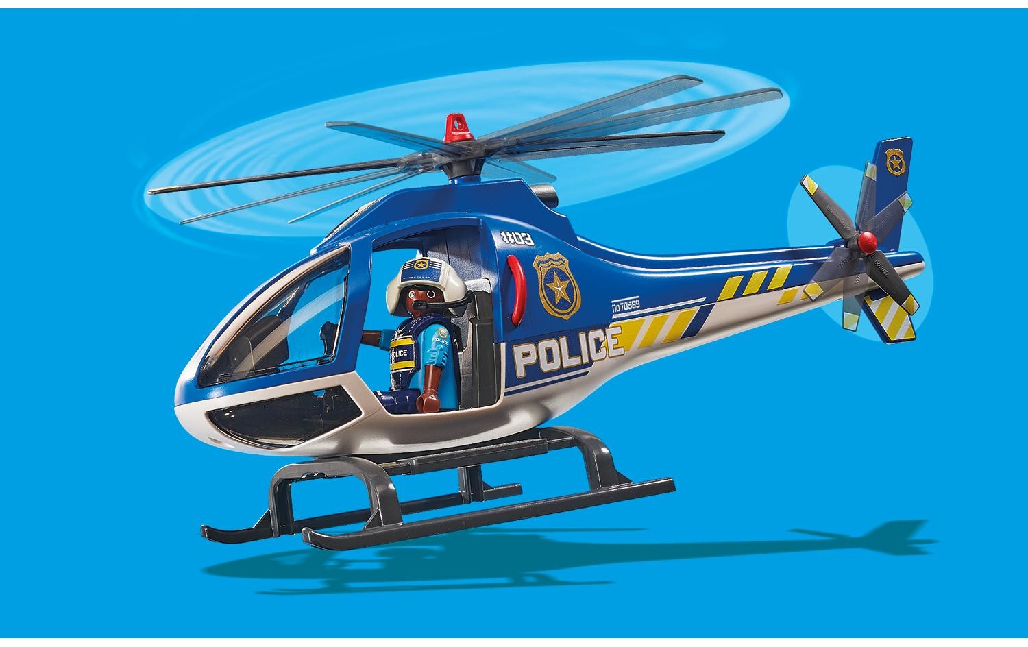 Playmobil® Spielbausteine »City Action Polizei-Hubschrauber:Fallschirm-Verfolgung 70569«, (19 St.)