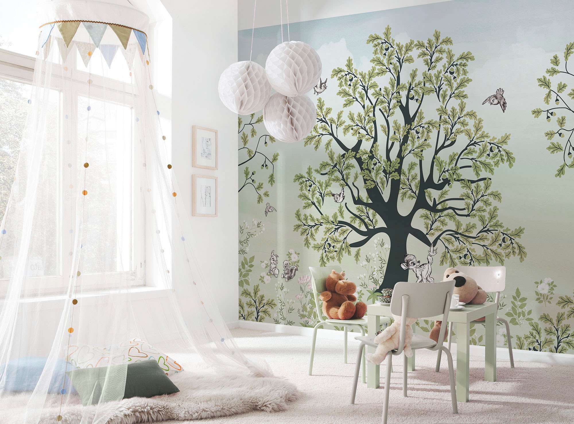 Image of Komar Fototapete "Digitaldruck Vlies - Bambi Forest Friends - Grösse 400 x 250 cm" bedruckt glatt Kinderzimmer