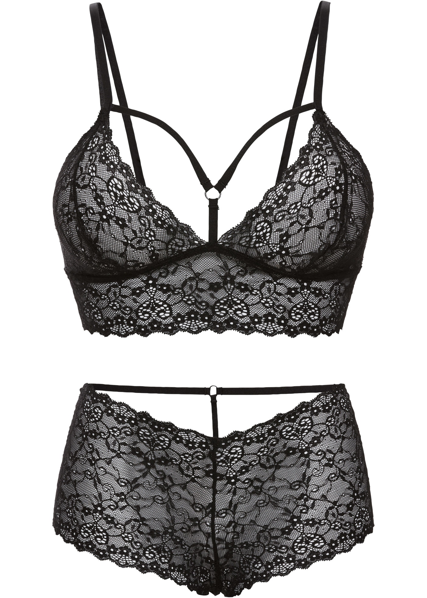 Image of bonprix Büstenhebe Set, 2 Set mit Bustier und Panty ouvert, mit Haken & Ösen Verschluss