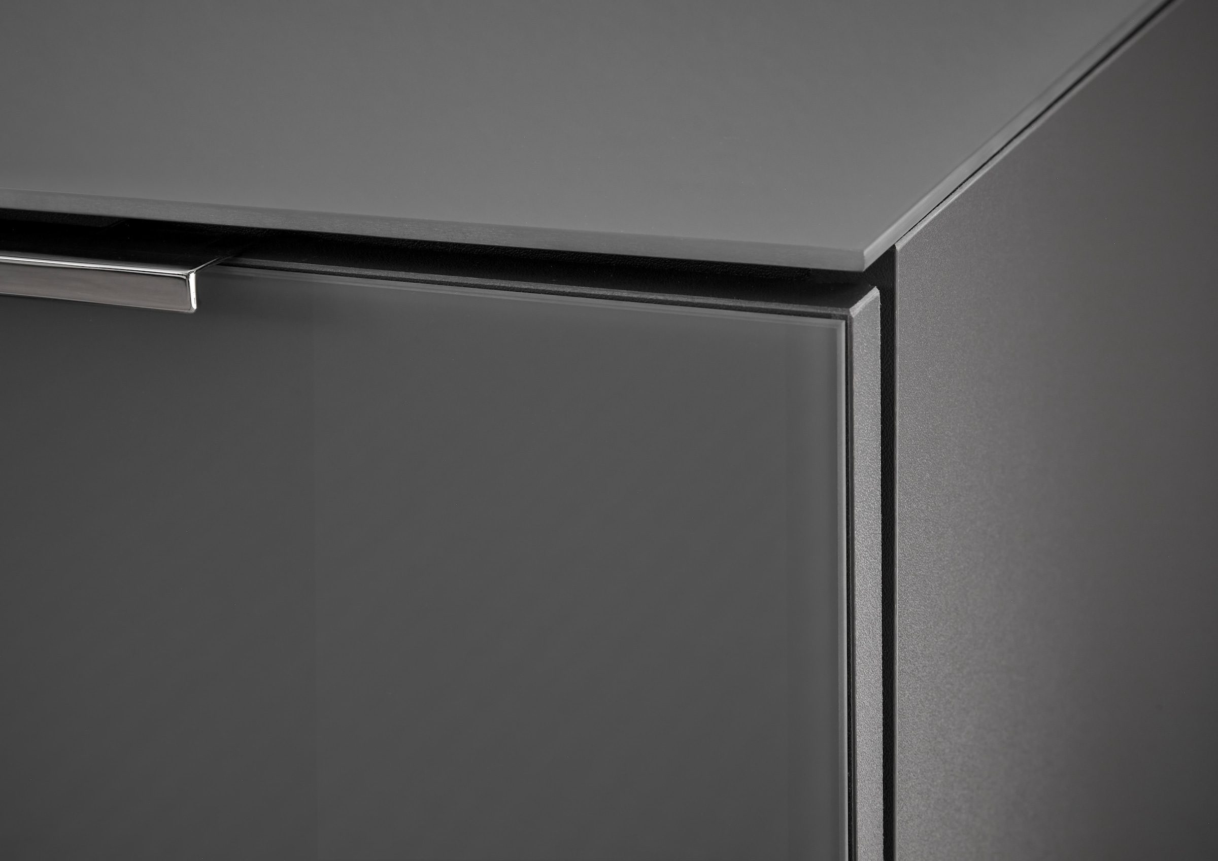 HBZ Kommode »Santorin Mehrzweckschrank mit Schubkästen, BxHxT 90x99x40 cm«, (1 St.), Mit 4 Schubkästen mit Softclose, Glasfront und Glasoberboden