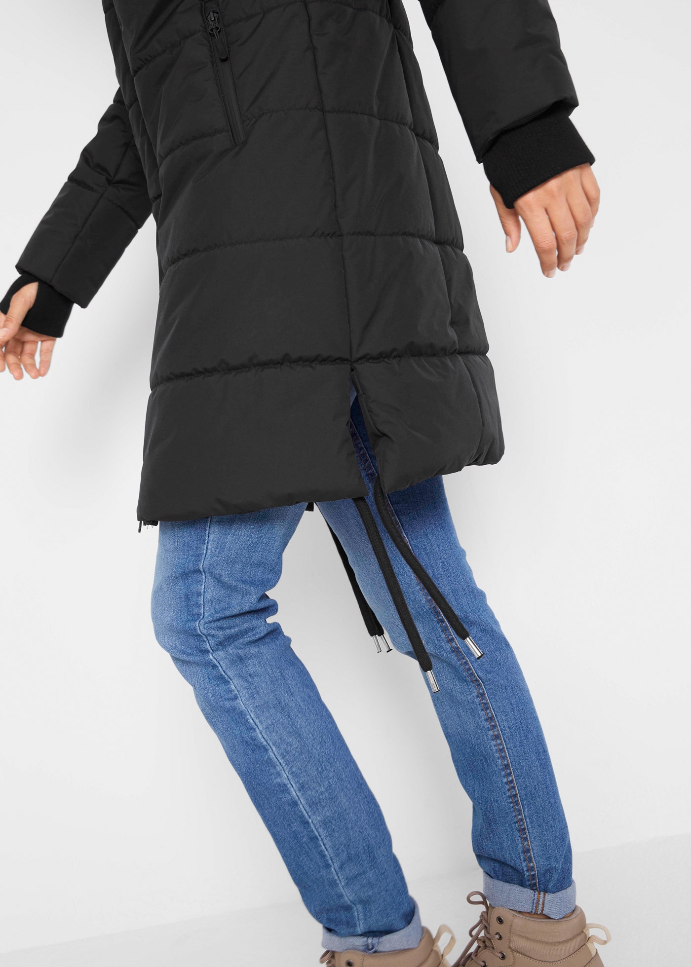 bonprix Steppmantel mit wasserabweisendem Obermaterial, in A-Linie