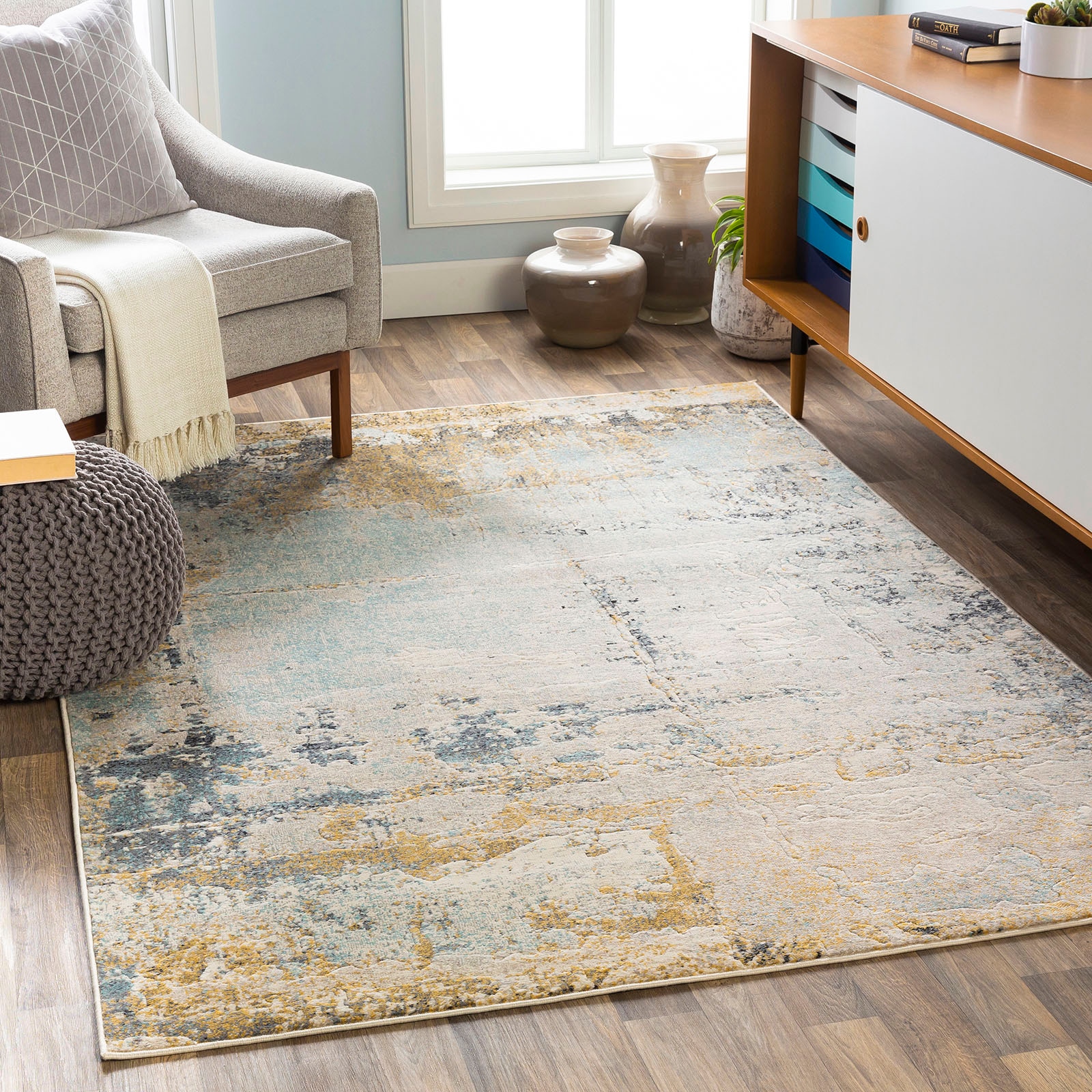 Image of Livabliss Teppich "SEATTLE" rechteckig 11 mm Höhe Modern Marmor Design, Wohnzimmerteppich, Schlafzimmer