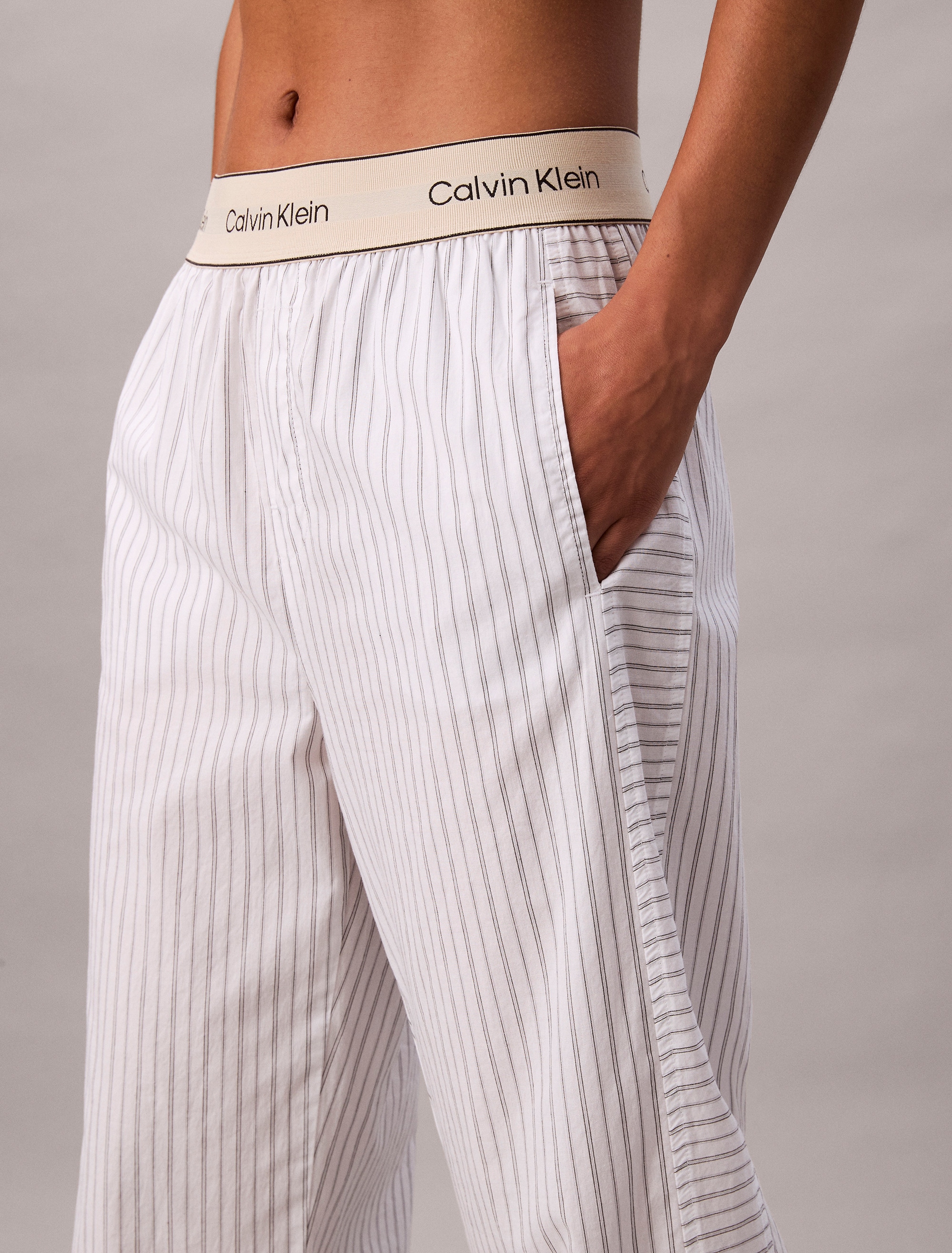 Calvin Klein Underwear Schlafhose »LOGO SUPER POPLIN PANT«, Mit elastischem Bund