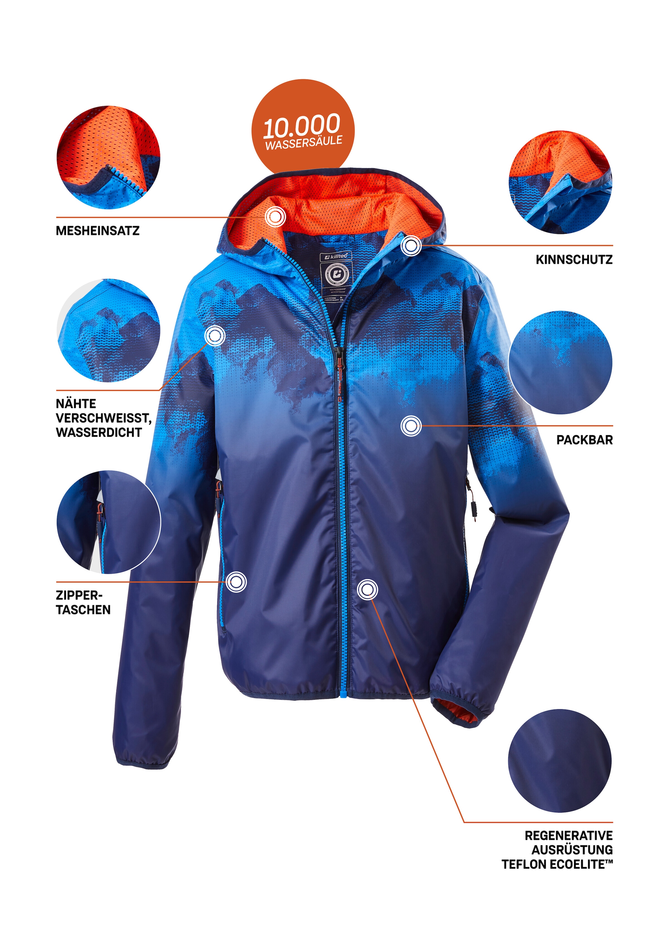 Killtec Veste d'extérieur »Lyse BYS JCKT B« Veste enfant légère, imperméable, compacte, motif cool