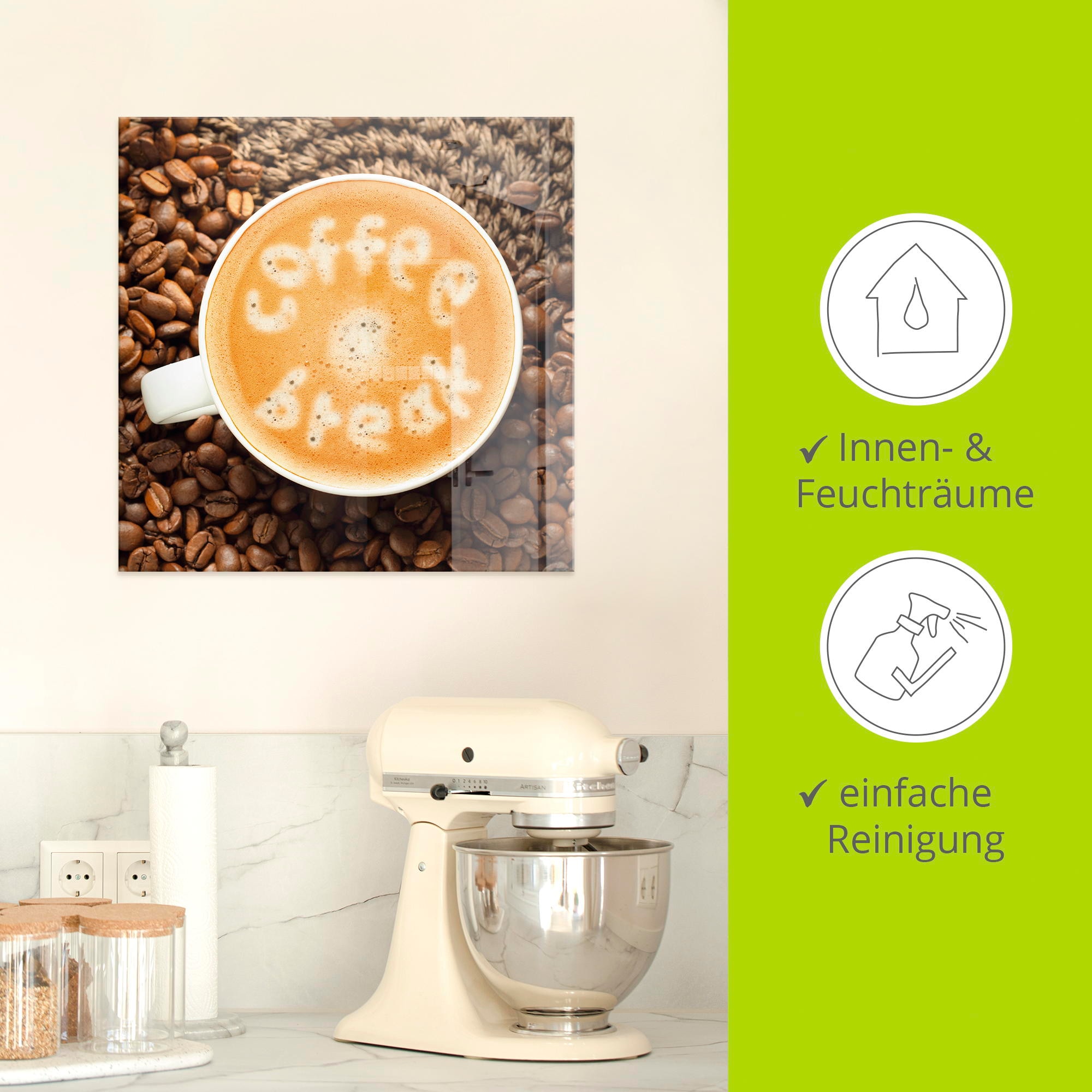 Artland Glasbild »Kaffeepause« Getränke 1 Stk. tlg. in verschiedenen Grössen