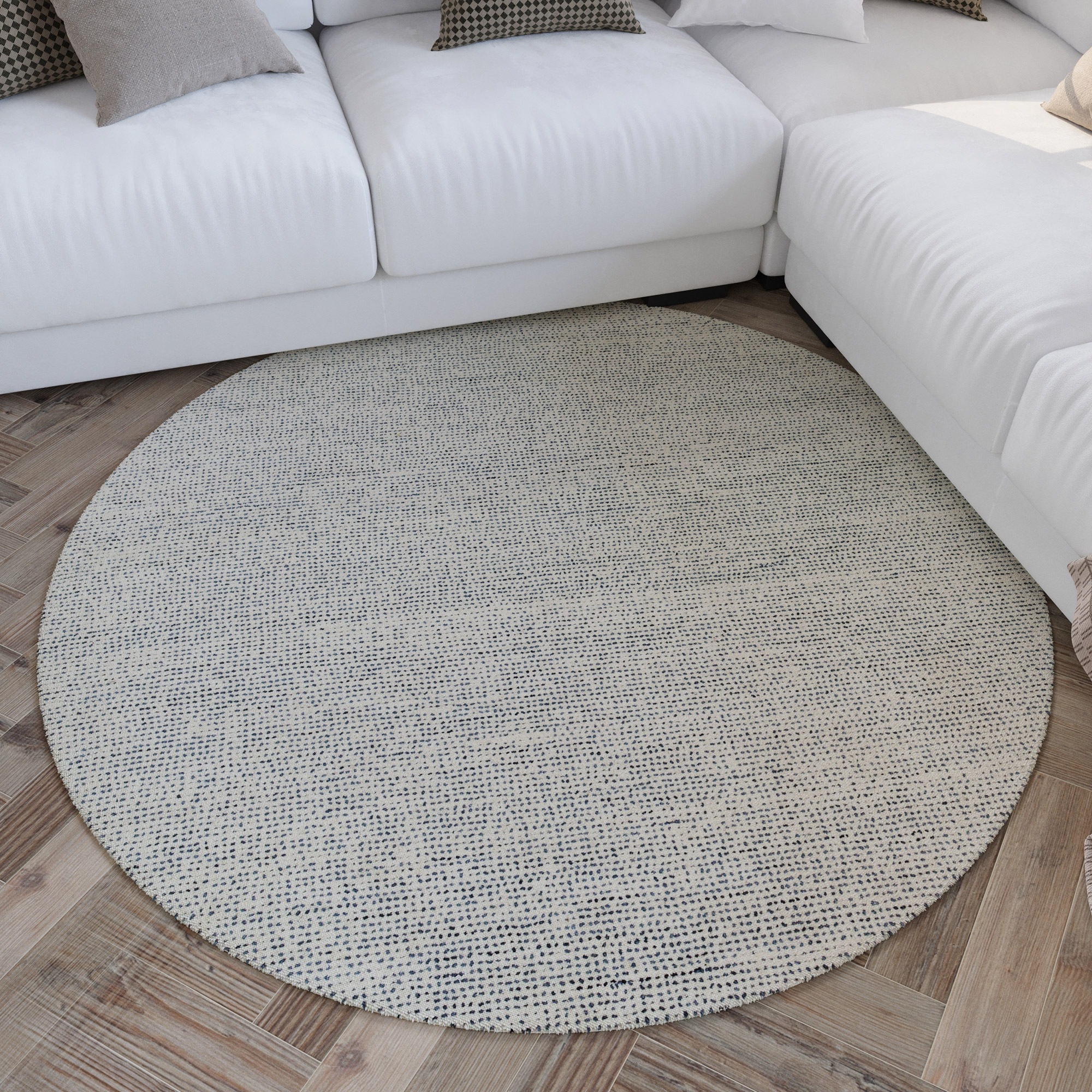 Image of Wecon home Teppich "Hamptons THIRTYTWO" rund 15 mm Höhe Kurzflor, Wohnzimmer, Schlafzimmer, elegant, robust, Linien Muster