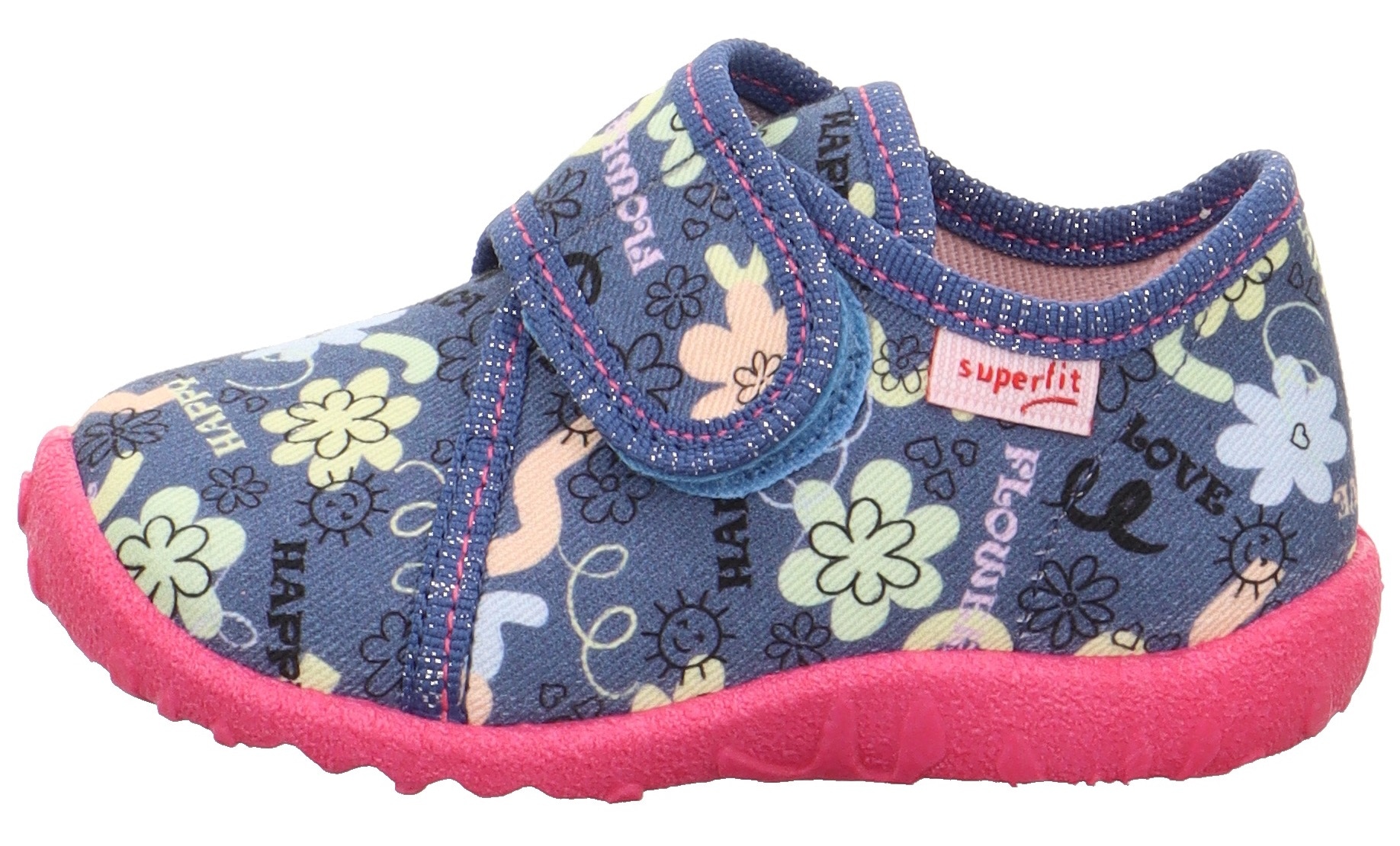 Superfit Hausschuh »SPOTTY WMS: Mittel«, Klettschuh, Kindergarten Schuhe mit Klettriegel