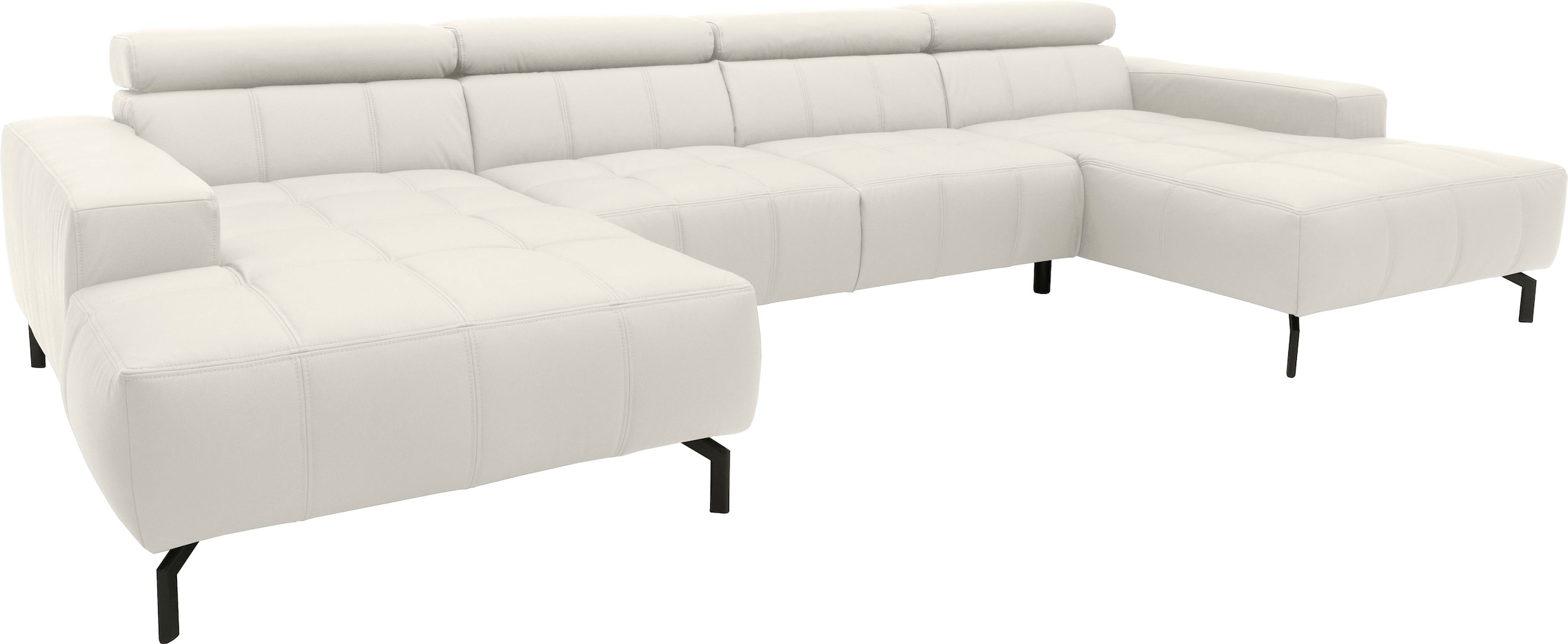 DOMO collection »Cunelli tolle Sitznähte als Designelement, fester Sitzkomfort, U-Form« wahlweise mit Kopfteilverstellung, bodenfrei