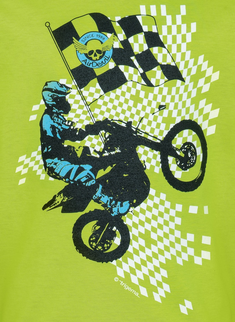 Trigema T-Shirt »TRIGEMA T-Shirt mit lässigem Motocross-Print«, (1 tlg.)