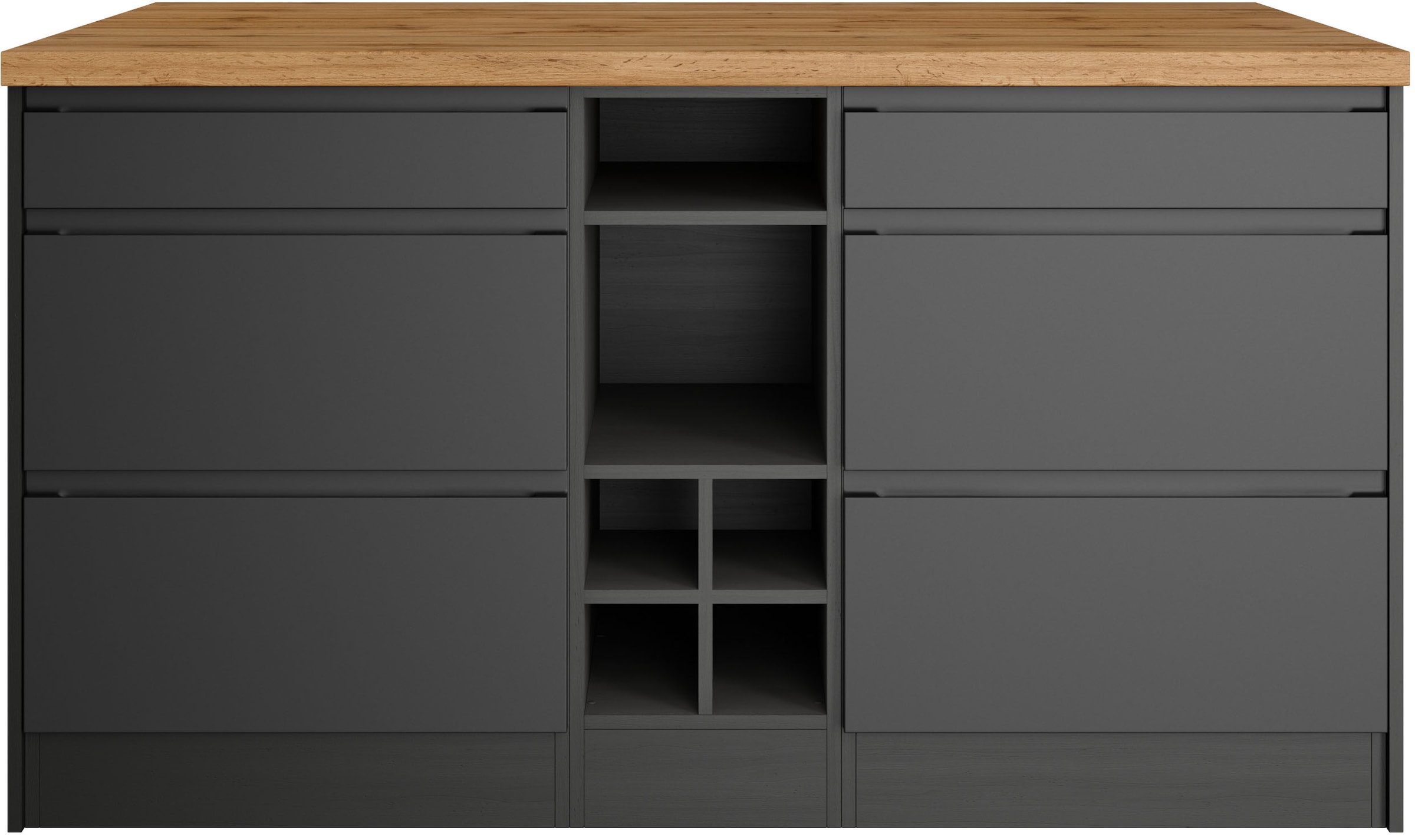 KOCHSTATION Kücheninsel »KS-Bruneck, Breite 153 cm« MDF-Fronten, Arbeitsplatte 38mm stark