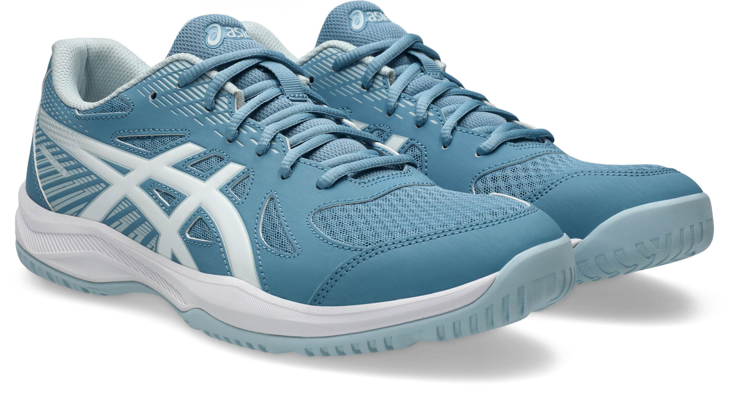 Asics, Herren, Hallenschuh »UPCOURT 6« besonders geeignet für Handball und Volleyball, saba blau, weiß, 46,5, Hochwertiger Hallenschuh von Asics