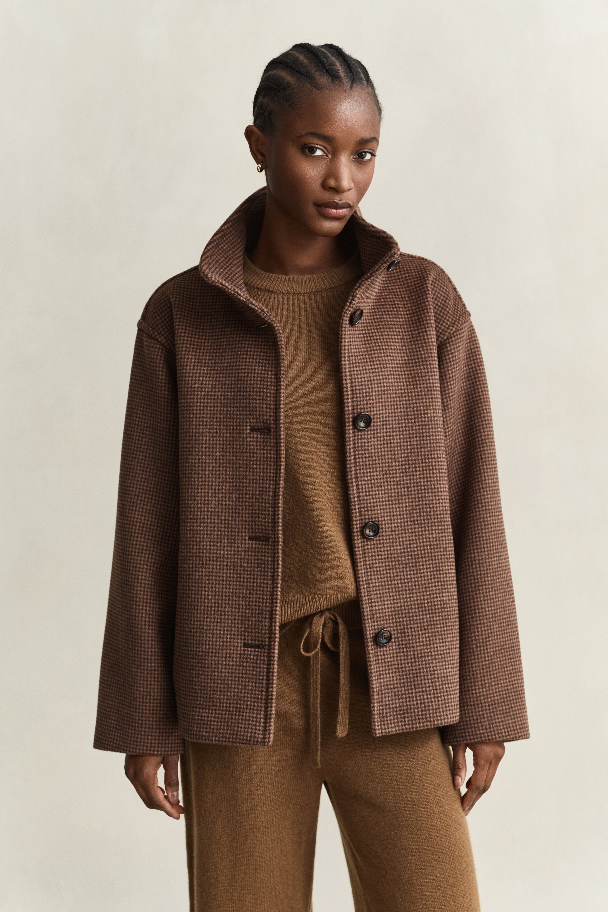 Image of Gant Wolljacke "CHECKED WOOL BLEND" klein kariert, lockere Passform, mit einem Hauch Kaschmir