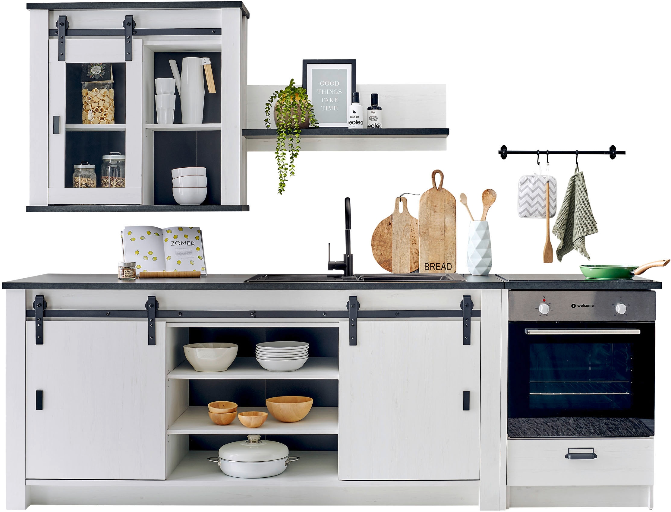 Home affaire Küchenzeile »Sherwood« Breite 264 cm, mit Herdumbauschrank, ohne E-Geräte