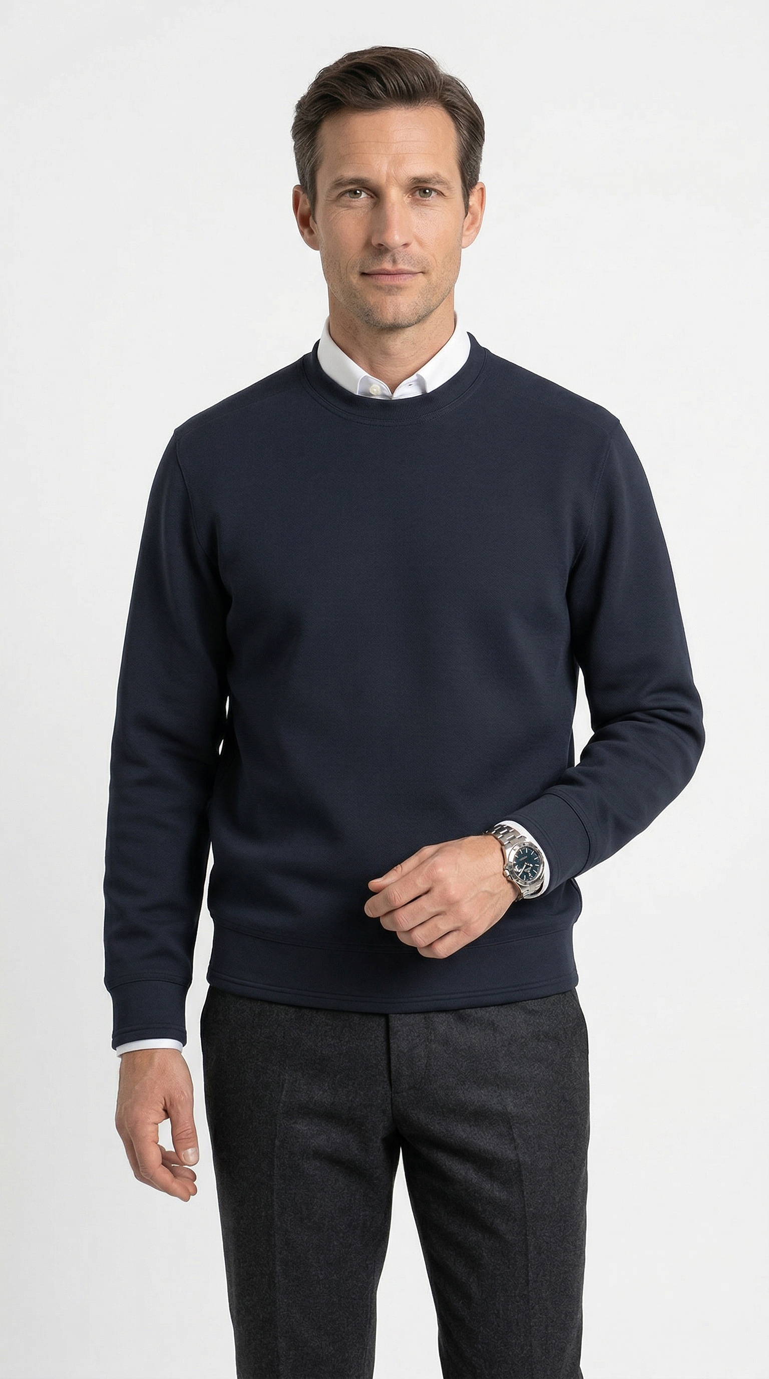 Image of OLYMP Sweatshirt, unifarben, Basic, Rundhals, regular fit