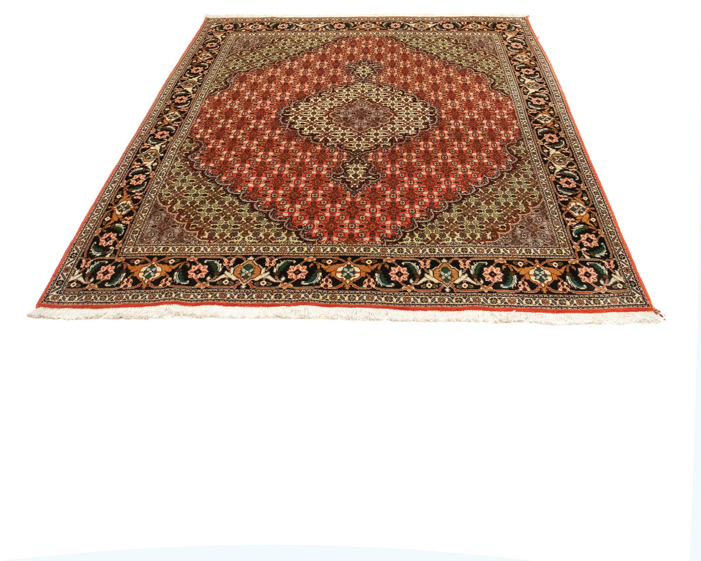 Image of morgenland Orientteppich »Perser - Täbriz - 191 x 154 cm - dunkelrot«, rechteckig, 10 mm Höhe, Wohnzimmer, Handgeknüpft, Einzelstück mit Zertifikat bei Ackermann Versand Schweiz