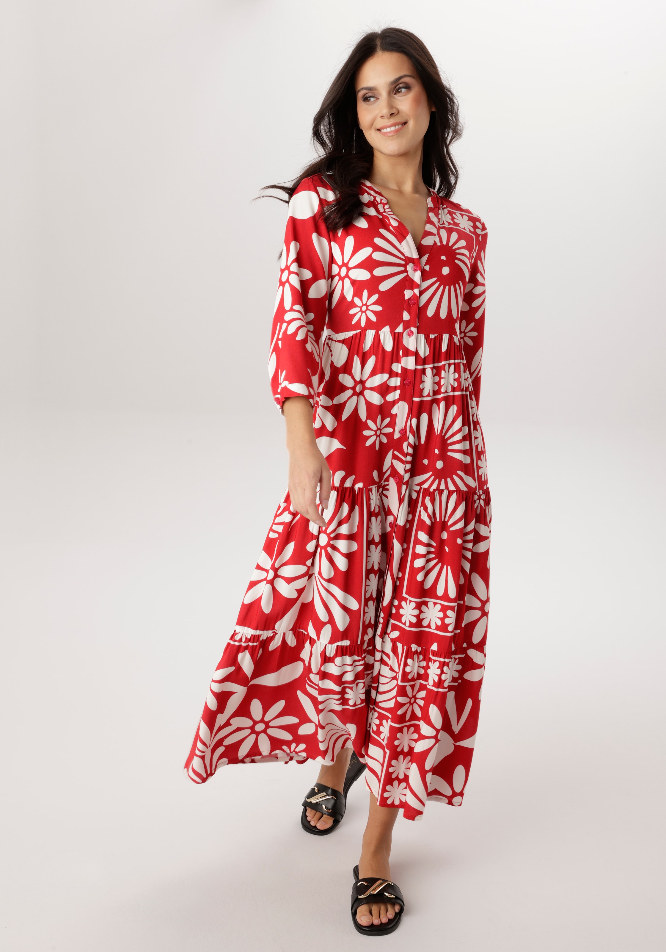 Image of Aniston SELECTED Maxikleid mit fantasievoller Blütenmusterung - NEUE KOLLEKTION