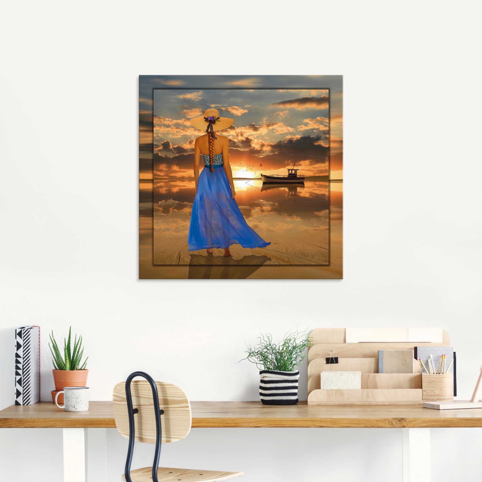 Artland Glasbild "Sommergefühle" Frau 1 Stk. tlg. in verschiedenen Größen