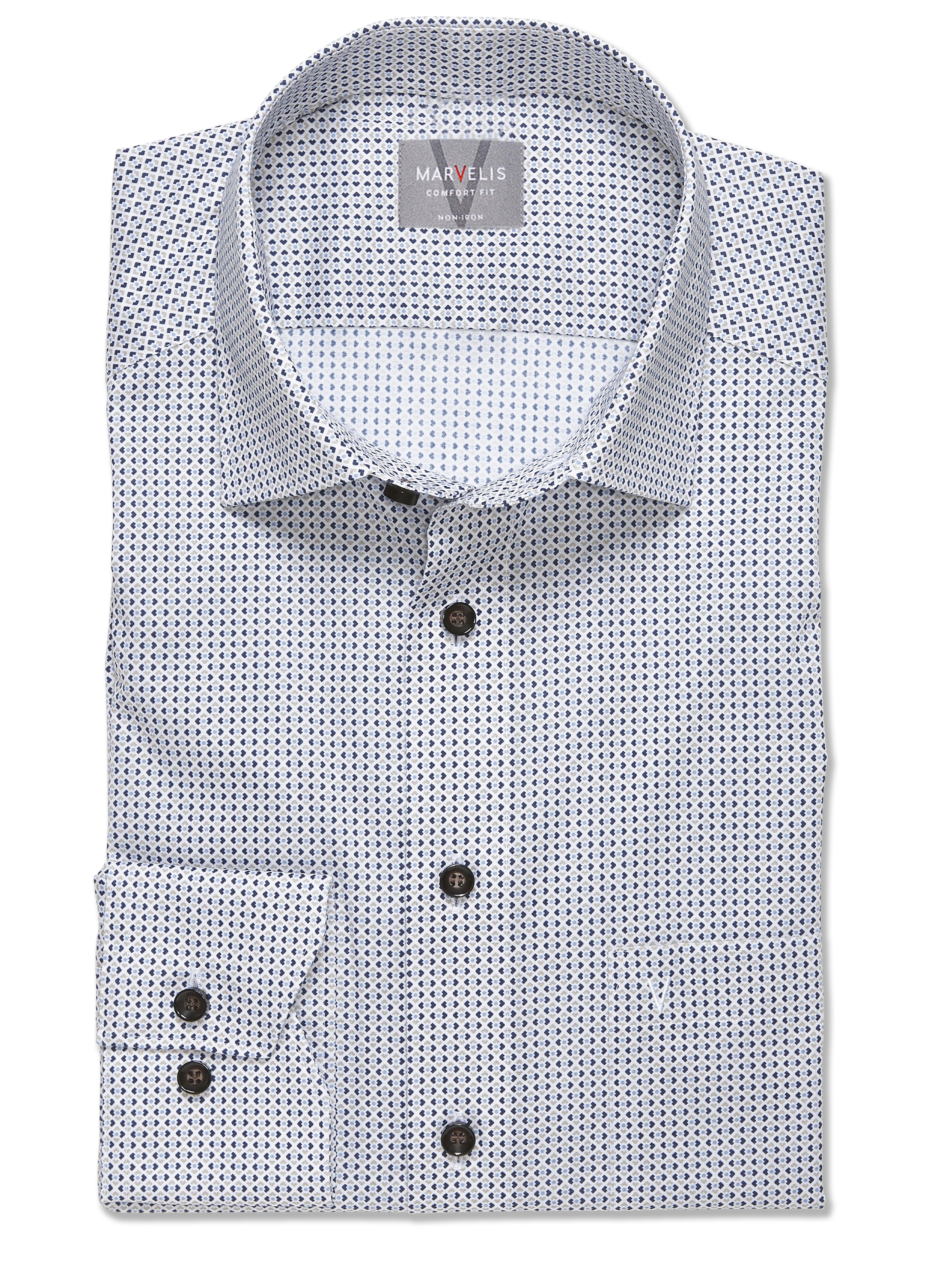 MARVELIS Langarmhemd mit Minimal-Print