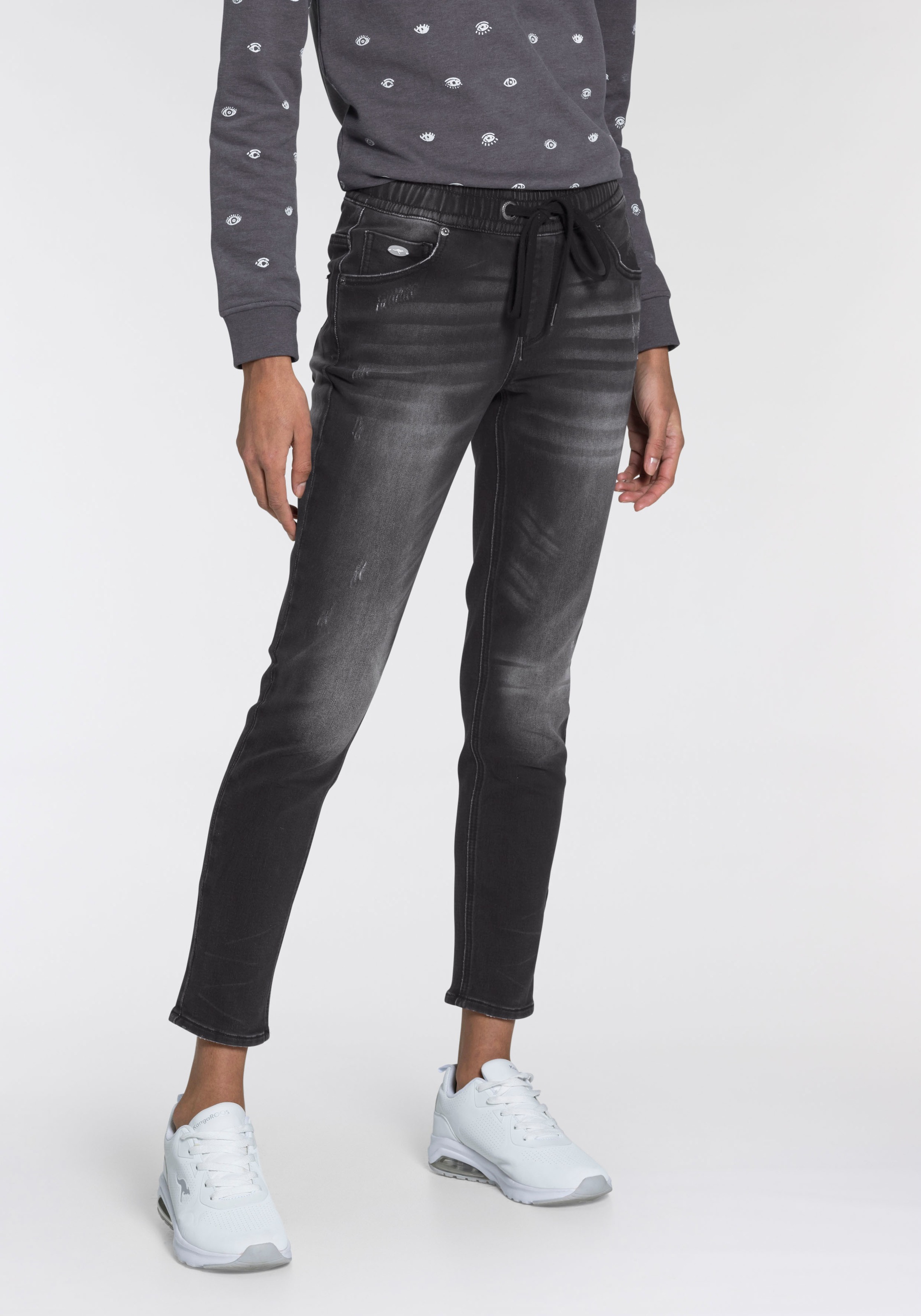 Image of KangaROOS Jogg Pants »7/8 JOGG-DENIM«, in Denim-Optik mit elastischem Bündchen - NEUE KOLLEKTION bei Ackermann Versand Schweiz