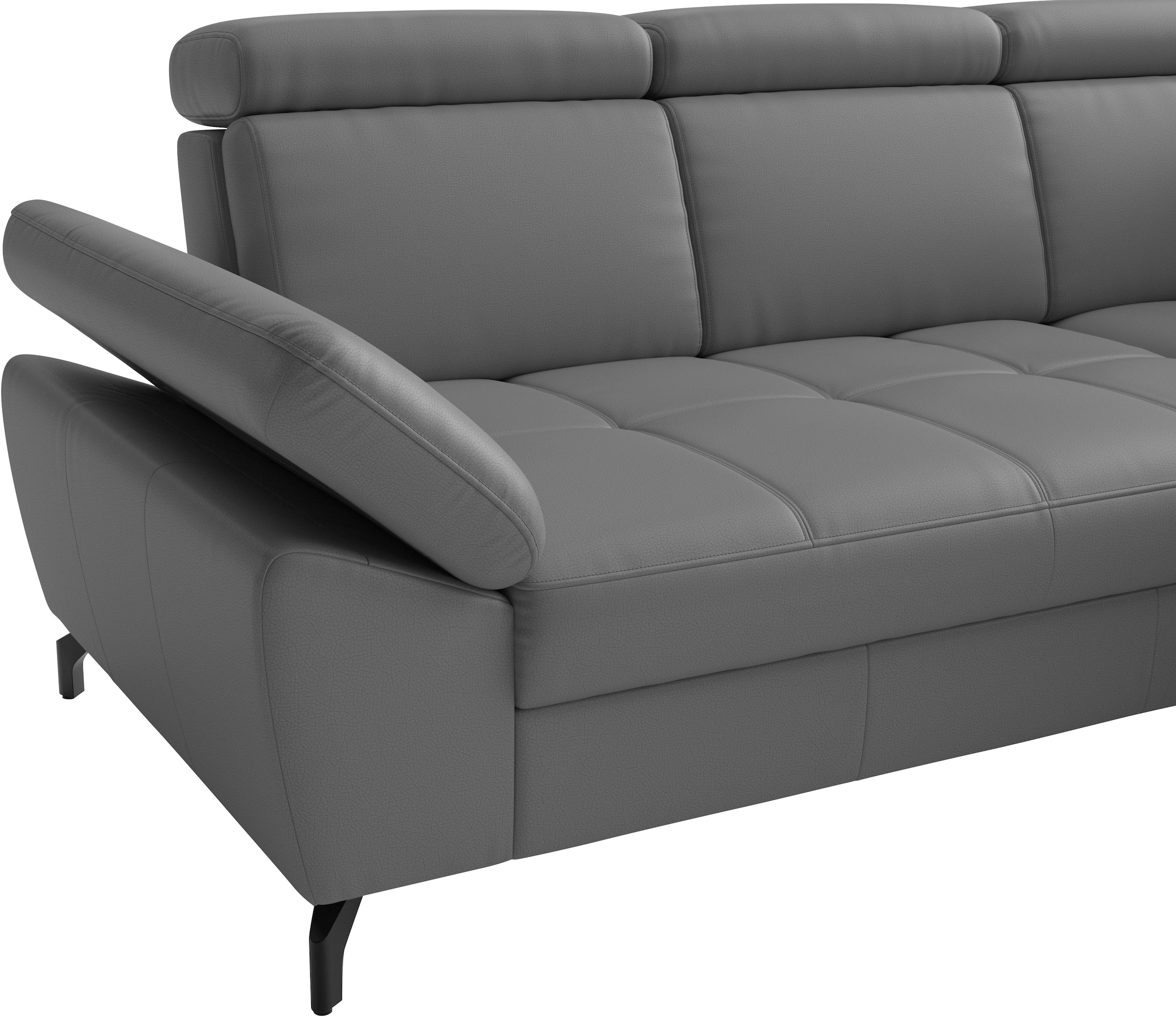 sit&more Ecksofa »Vanity L-Form, B: 264 cm, Leder« Inkl.Sitz-,Kopf-und Armteilverstellung