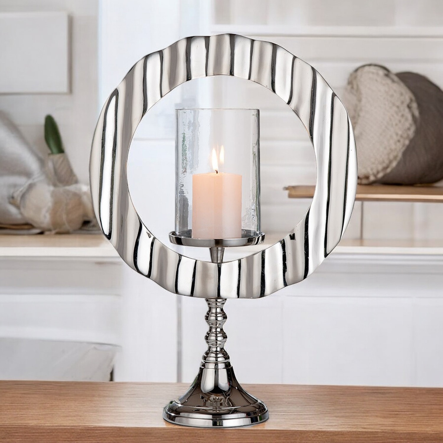 Casablanca by Gilde Windlicht »Kerzenleuchter Circulus silber«
