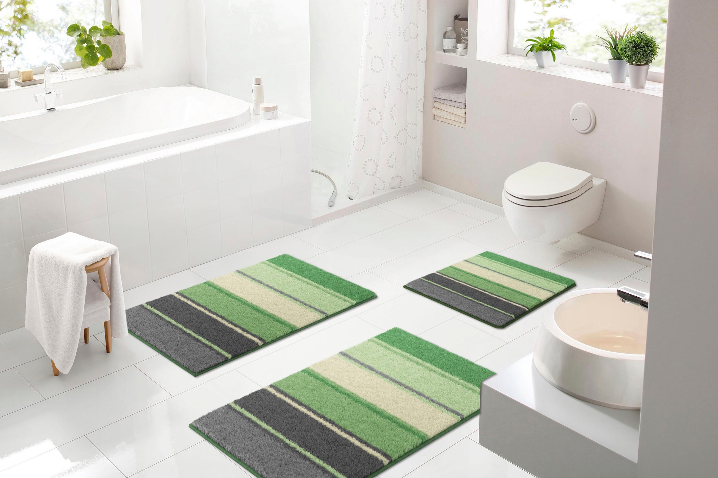 Grund Badematte »Summertime«, rutschhemmend beschichtet, fussbodenheizungsgeeignet, bunte Badematte mit Streifen