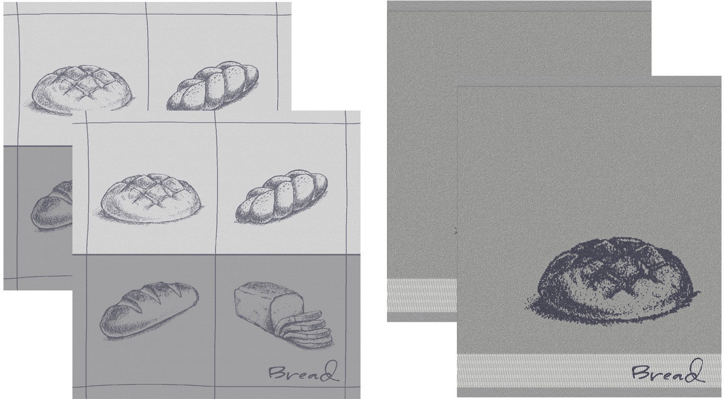 Image of DDDDD Geschirrtuch »Bread«, (Set, 4 tlg., Combi-Set: bestehend aus 2x Küchentuch + 2x Geschirrtuch) bei Ackermann Versand Schweiz