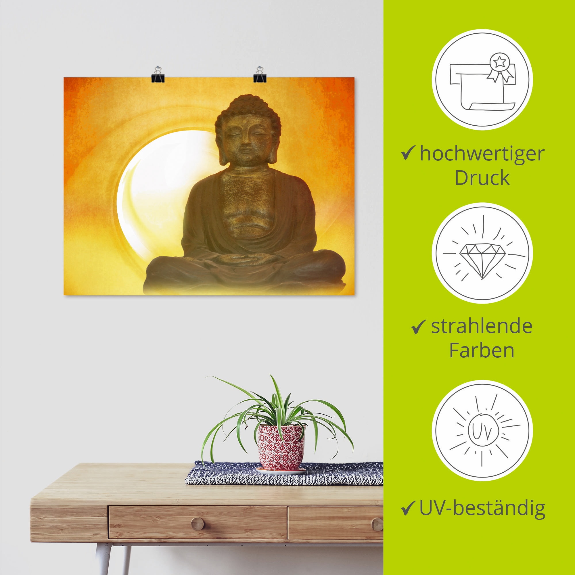 Artland Wandbild »Buddha 2«, Religion, (1 St.), als Leinwandbild, Poster, Wandaufkleber in verschied. Grössen