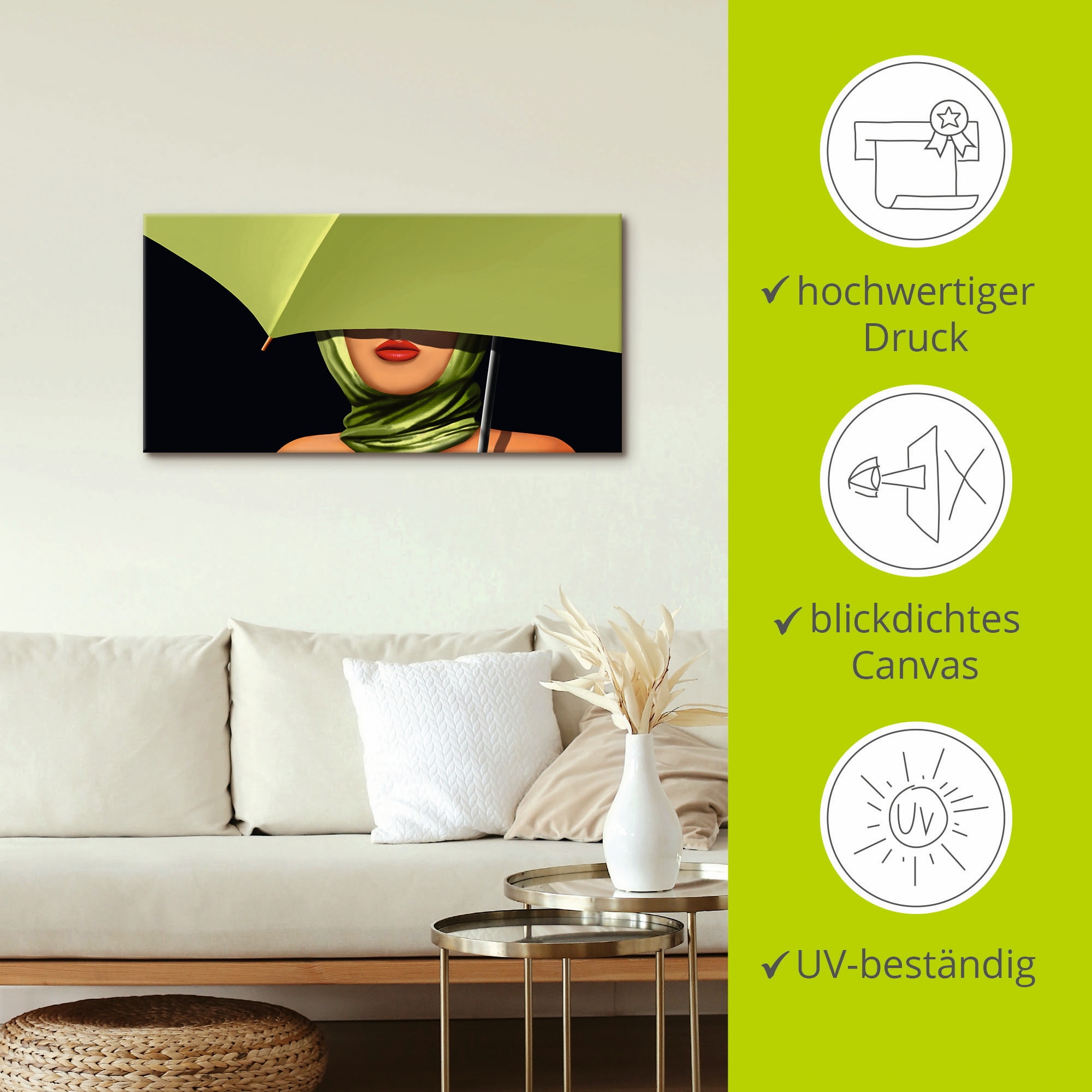 Artland Wandbild »Rote Lippen« Mode 1 Stk. tlg. auf Holzrahmen gespannt