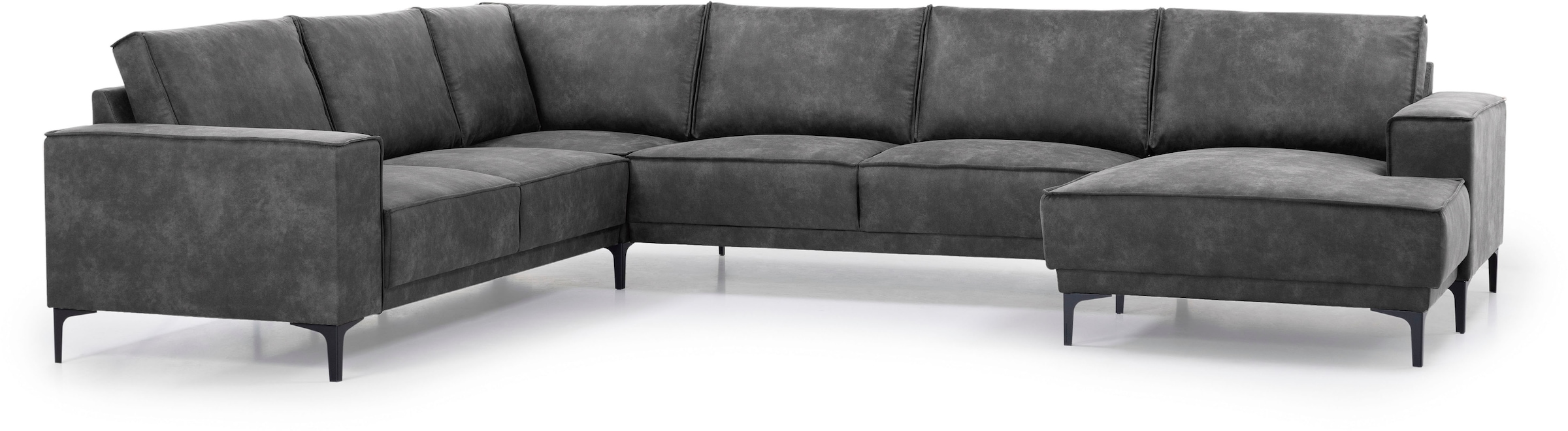 GOODproduct Wohnlandschaft »OLAND Luxus-Microfaser U-Form, XXL, B: 342 cm, Skandi-Design« Skandi-Design in Struktur, Flachgewebe, Luxus-Microfaser, Boucle