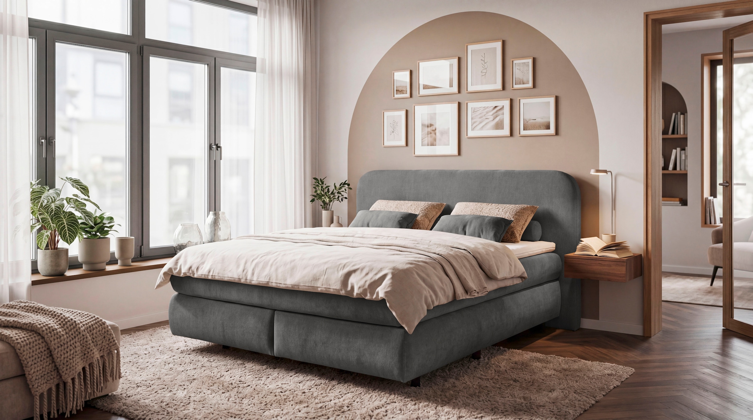 ED EXCITING DESIGN Lit boxspring »ELBRUS in der Breite 180cm, inkl. Topper« disponible en plusieurs couleurs